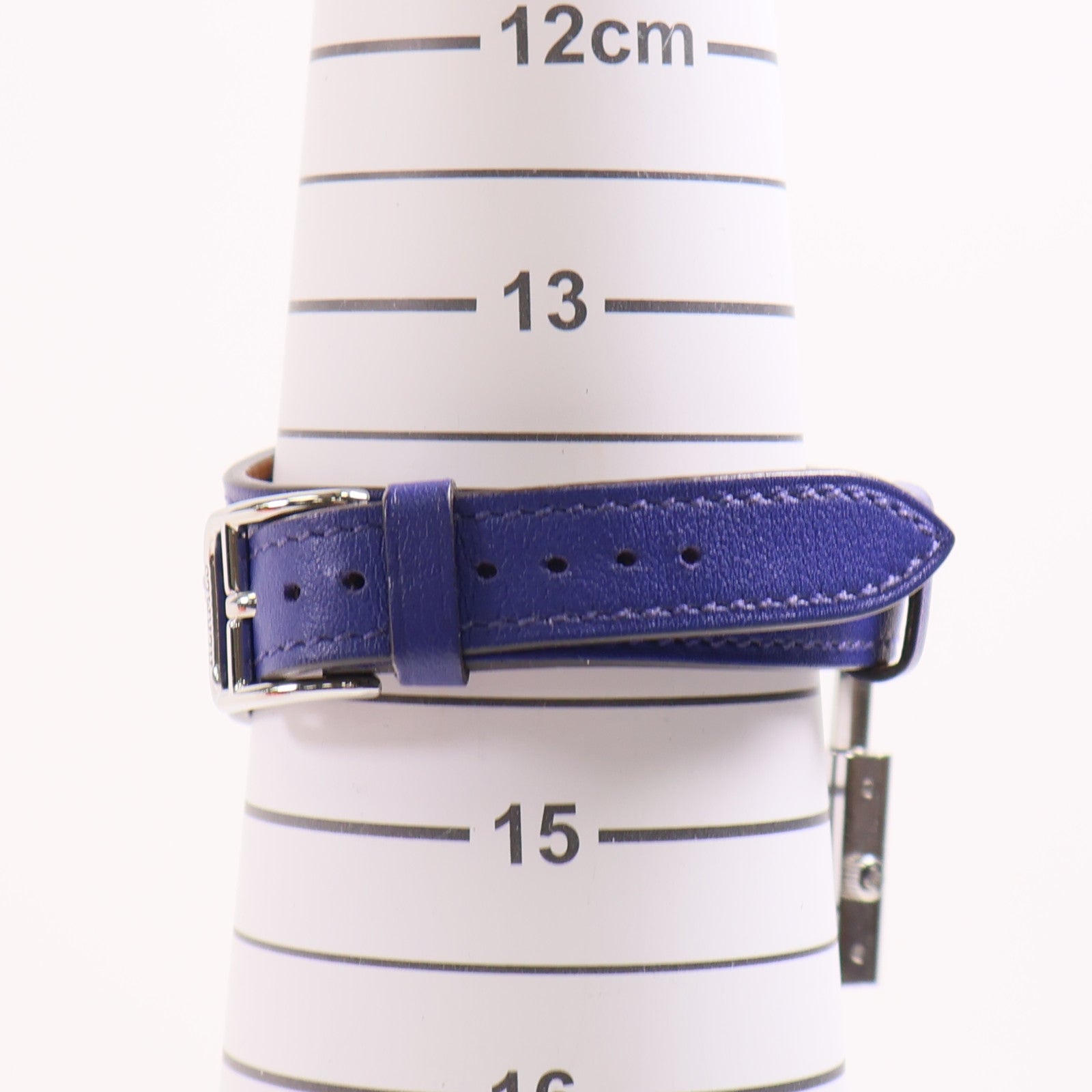 HERMES Double Kelly Quartz Watch KE1.210 Stainless Steel/Leather Bleu Electrique