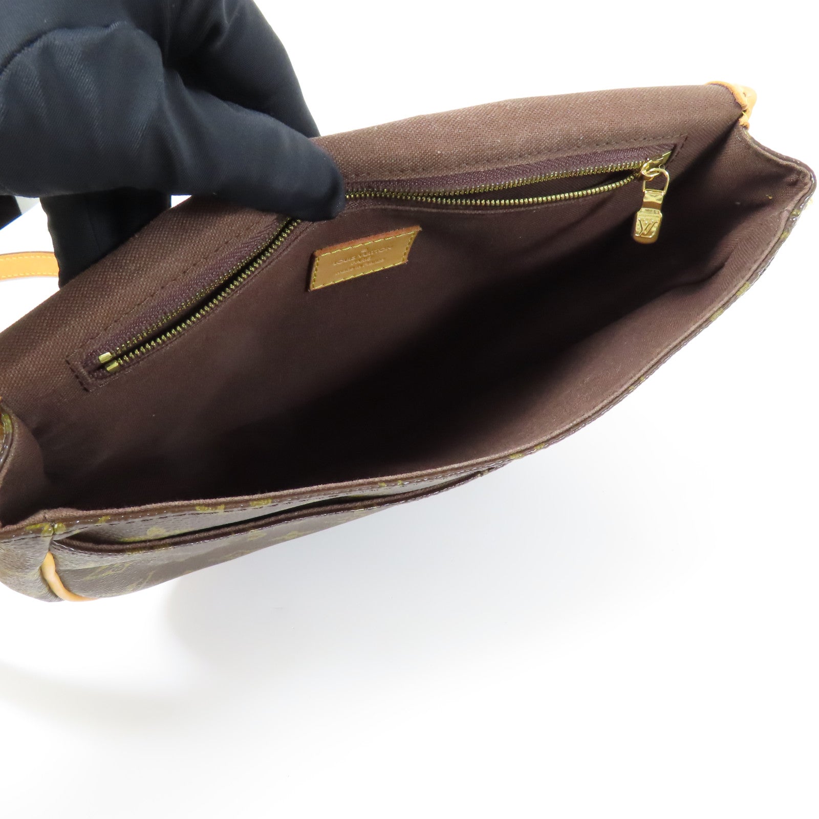 LOUIS VUITTON Monogram Menilmontant金扣肩背袋棕色