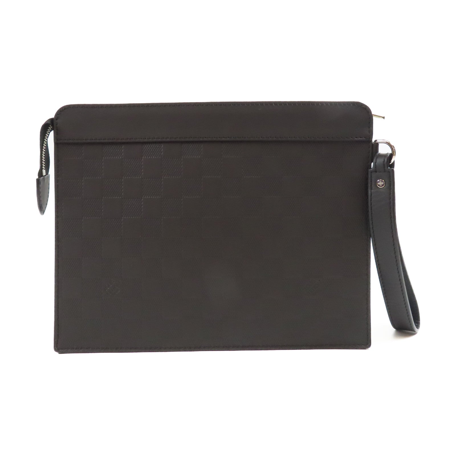 LOUIS VUITTON Damier Infini New Pouch銀扣手拿包黑色