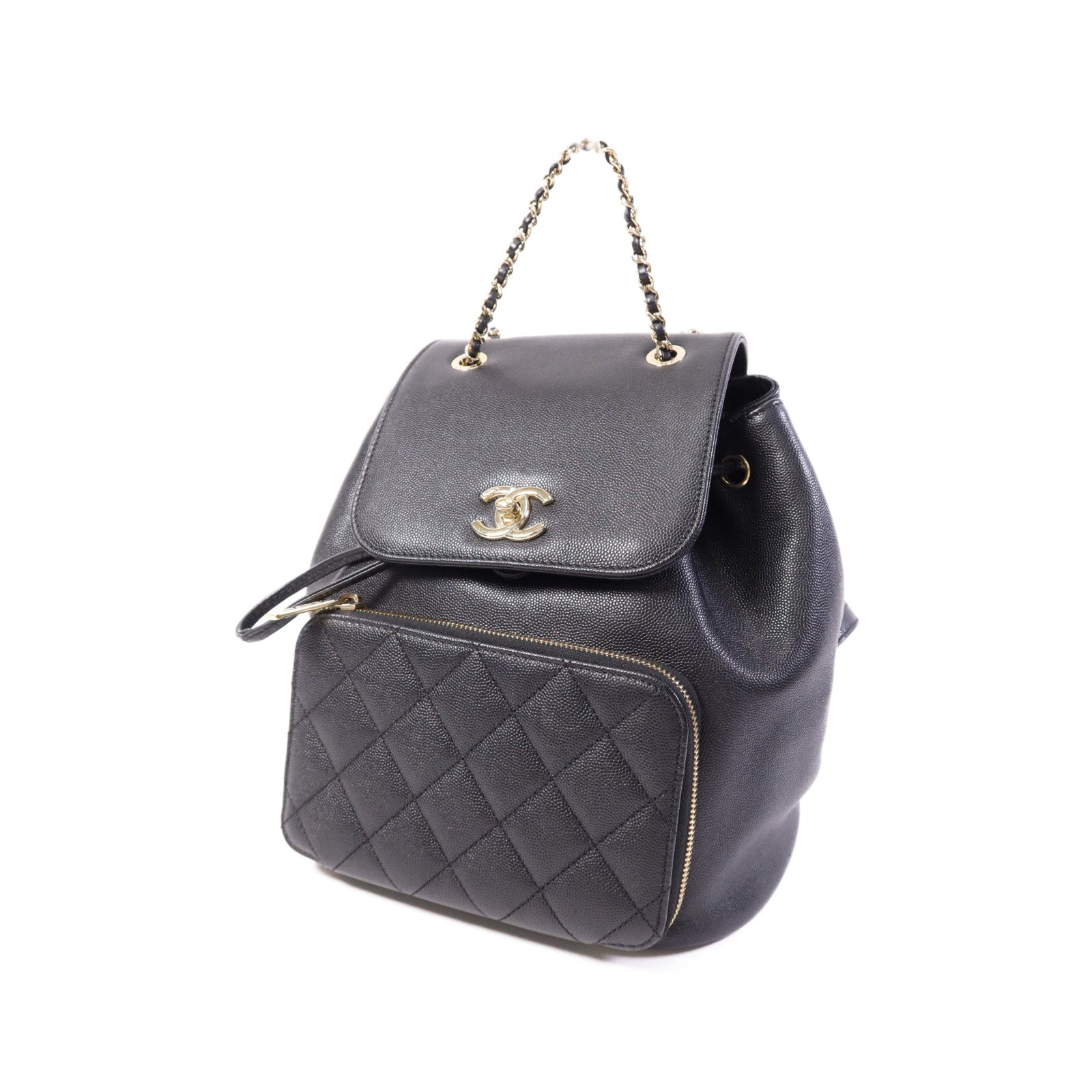 CHANEL 牛皮皮革Affinity Backpack金扣背包