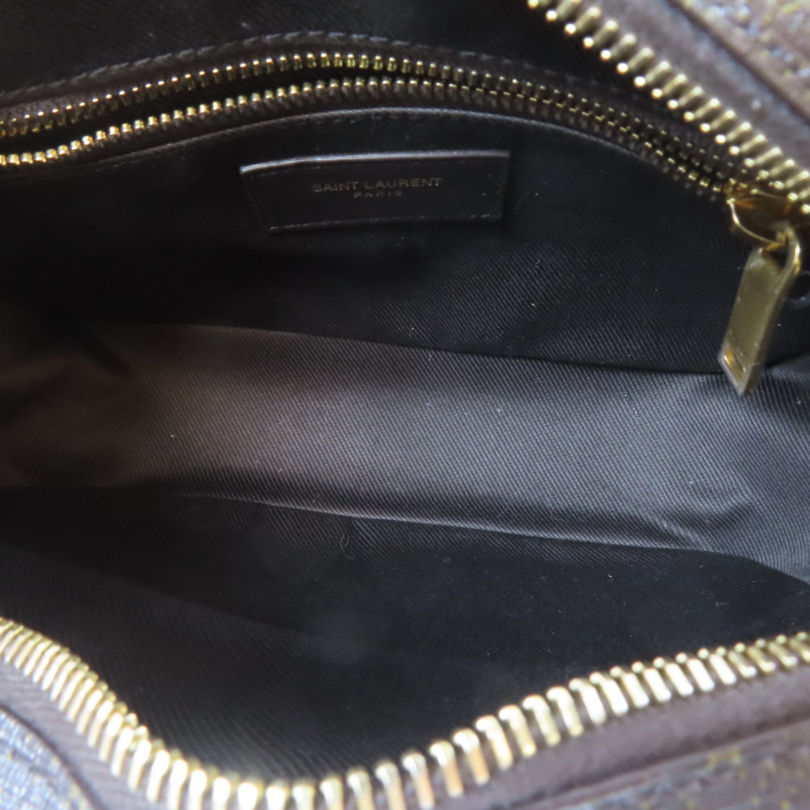 SAINT LAURENT 塗層帆布Camera Bag金扣肩背袋啡色