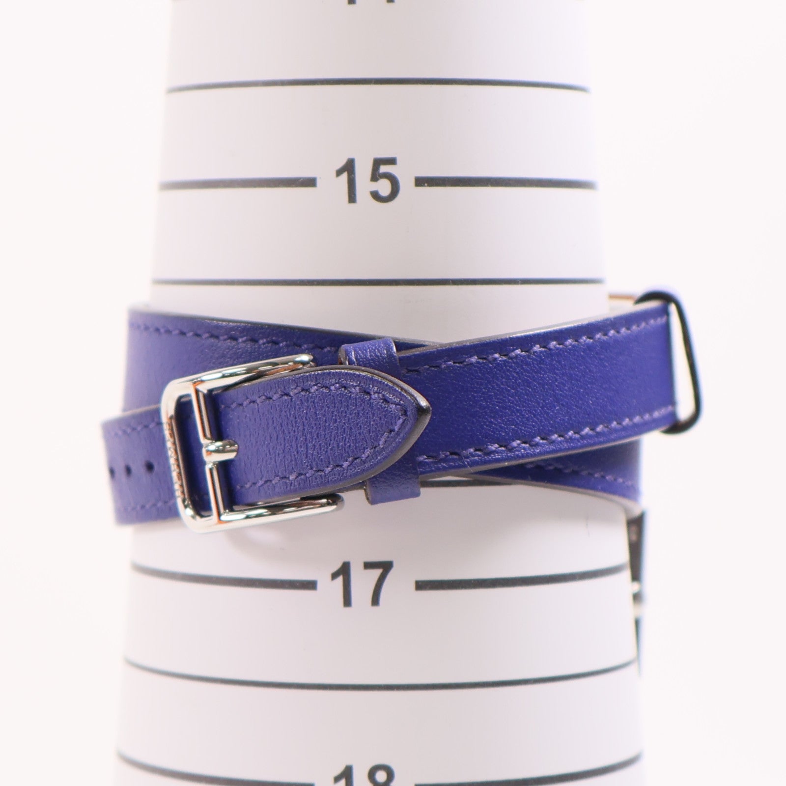 HERMES Double Kelly Quartz Watch KE1.210 Stainless Steel/Leather Bleu Electrique