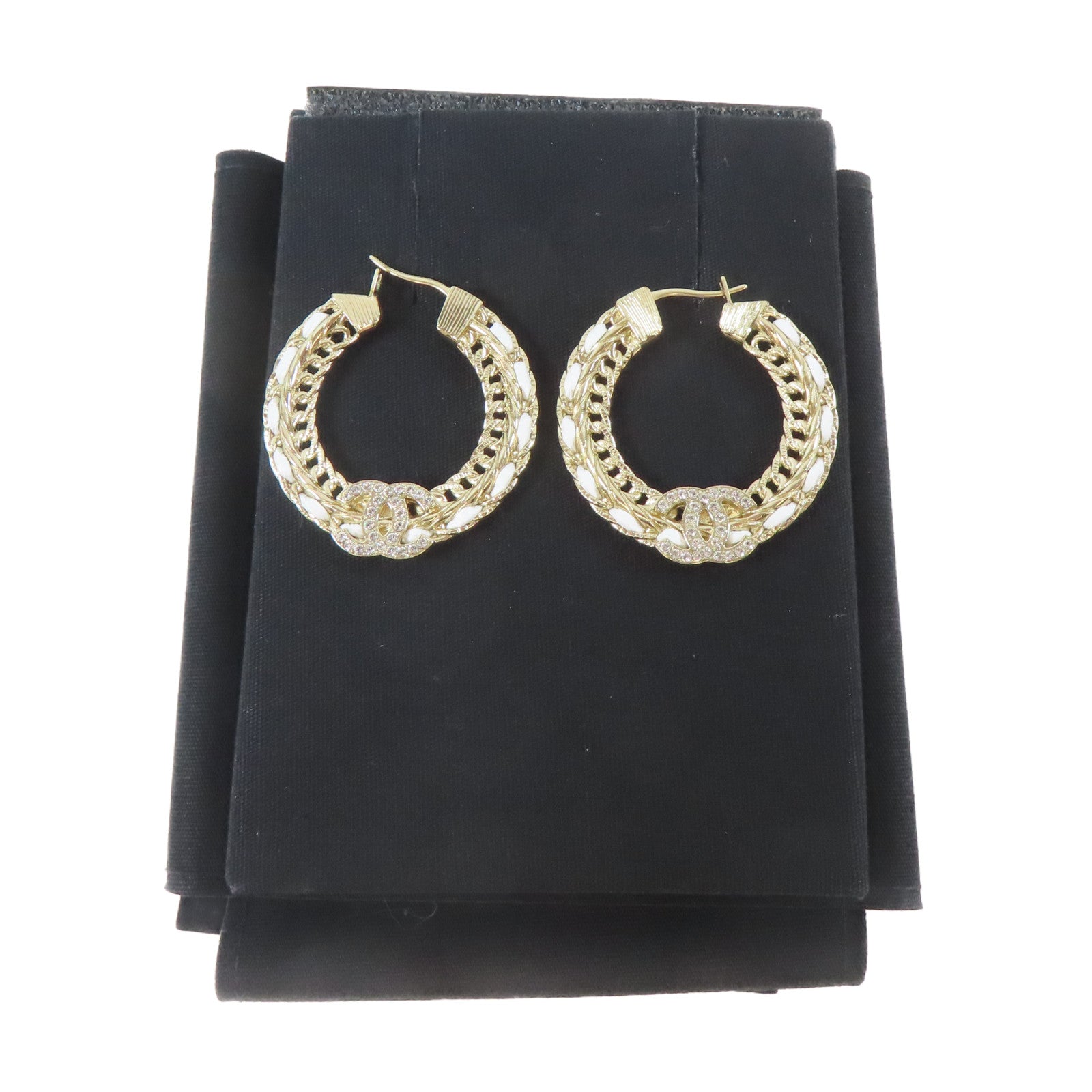 CHANEL 金屬Earrings耳環金色/白色