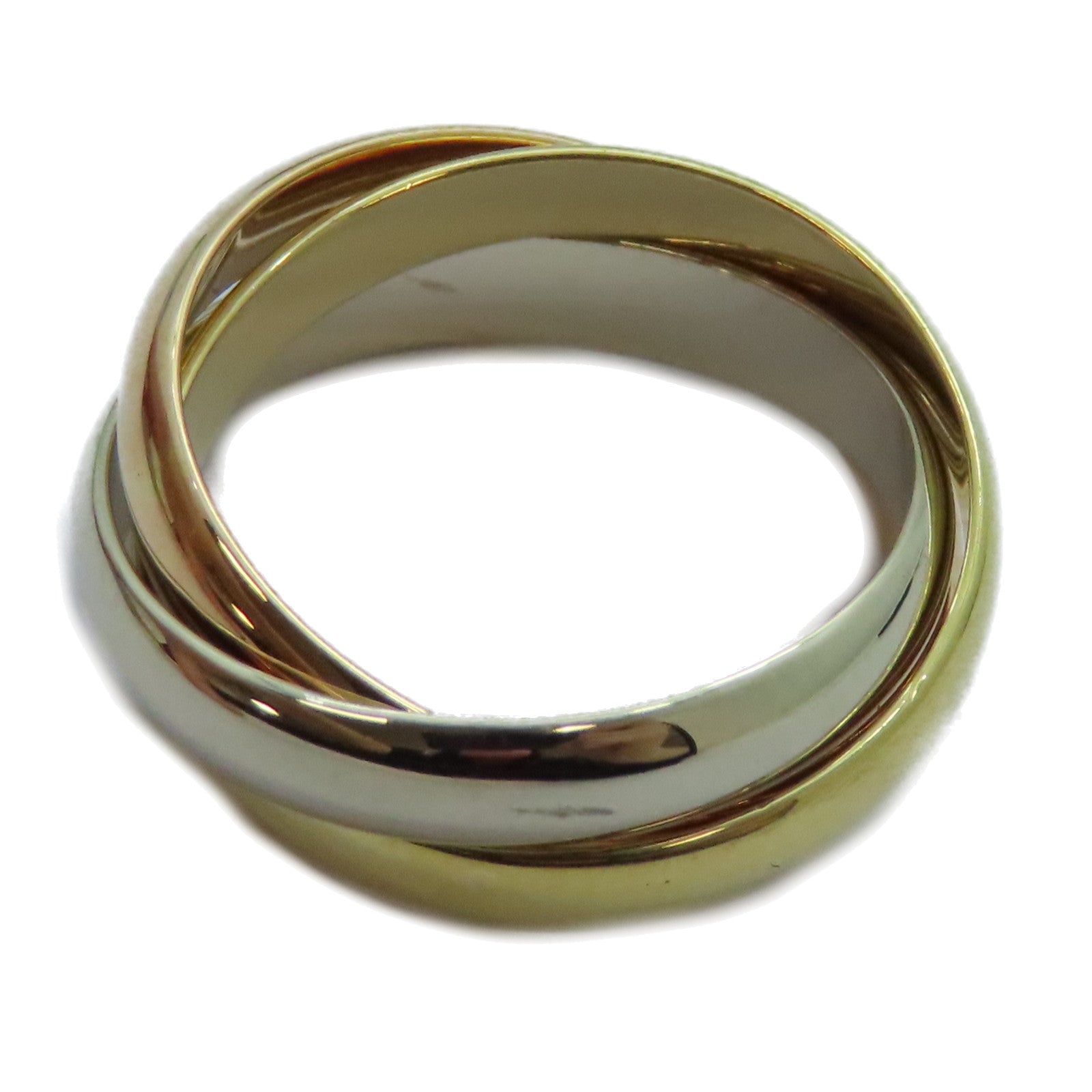 CARTIER 18K黃金/白金/玫瑰金Trinity戒指US#6/Cartier#52