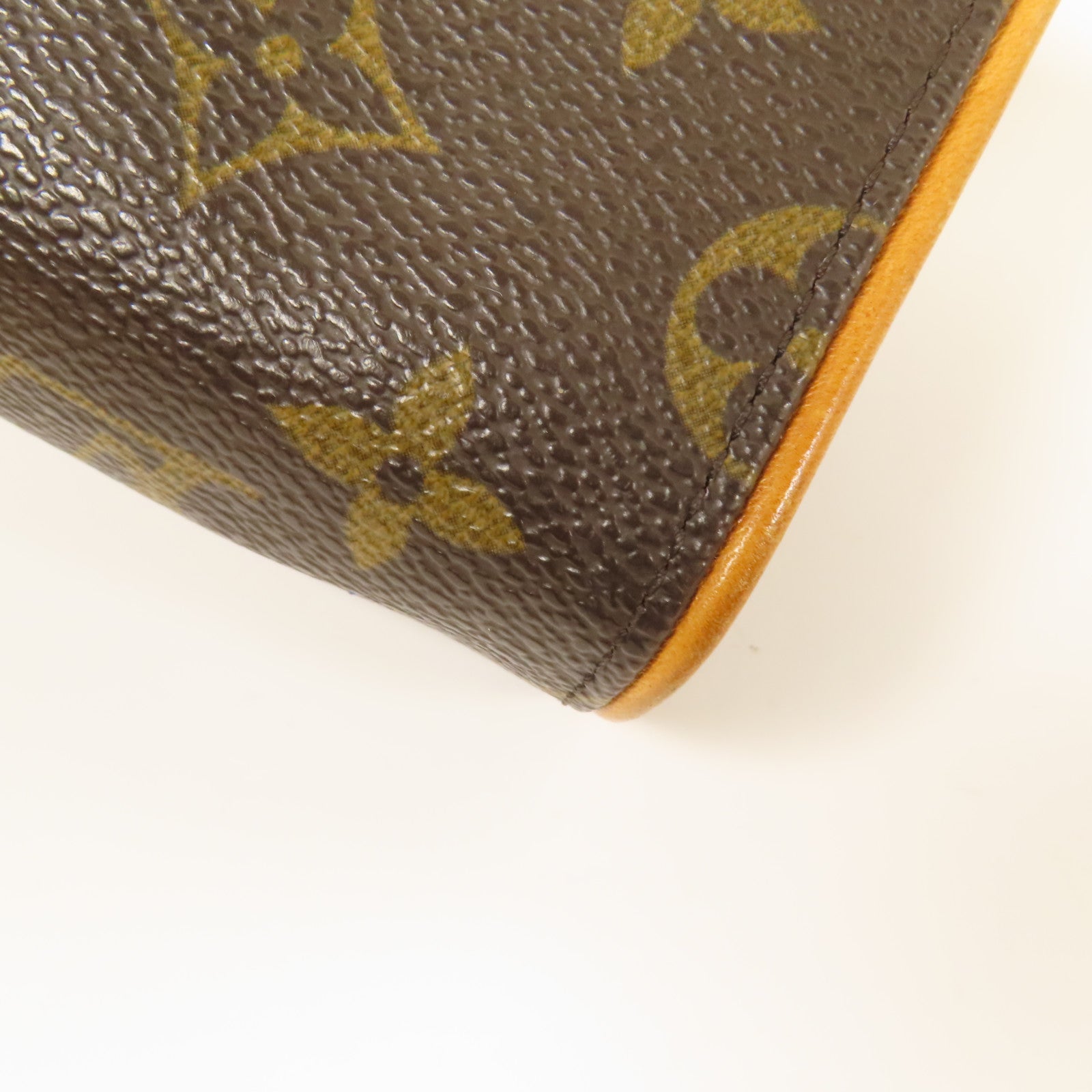 LOUIS VUITTON Monogram Pochette Florentine金扣腰包棕色