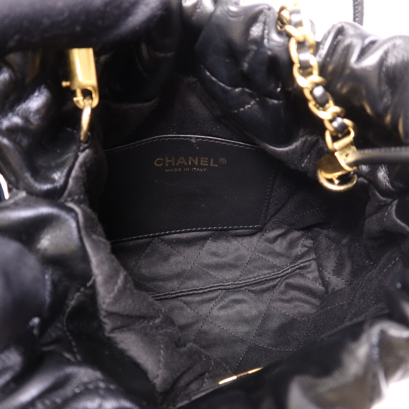 CHANEL 羊皮皮革Chanel Mini 22金扣鏈帶肩背袋