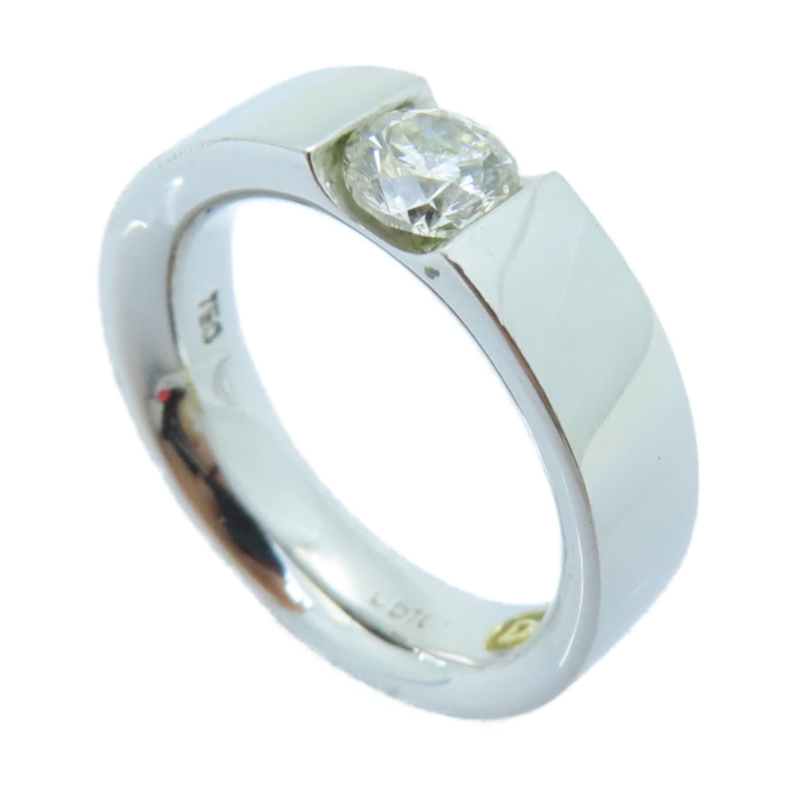JEWELRY 18K White Gold Diamond Ring 0.51ct Diamond Ring US#5