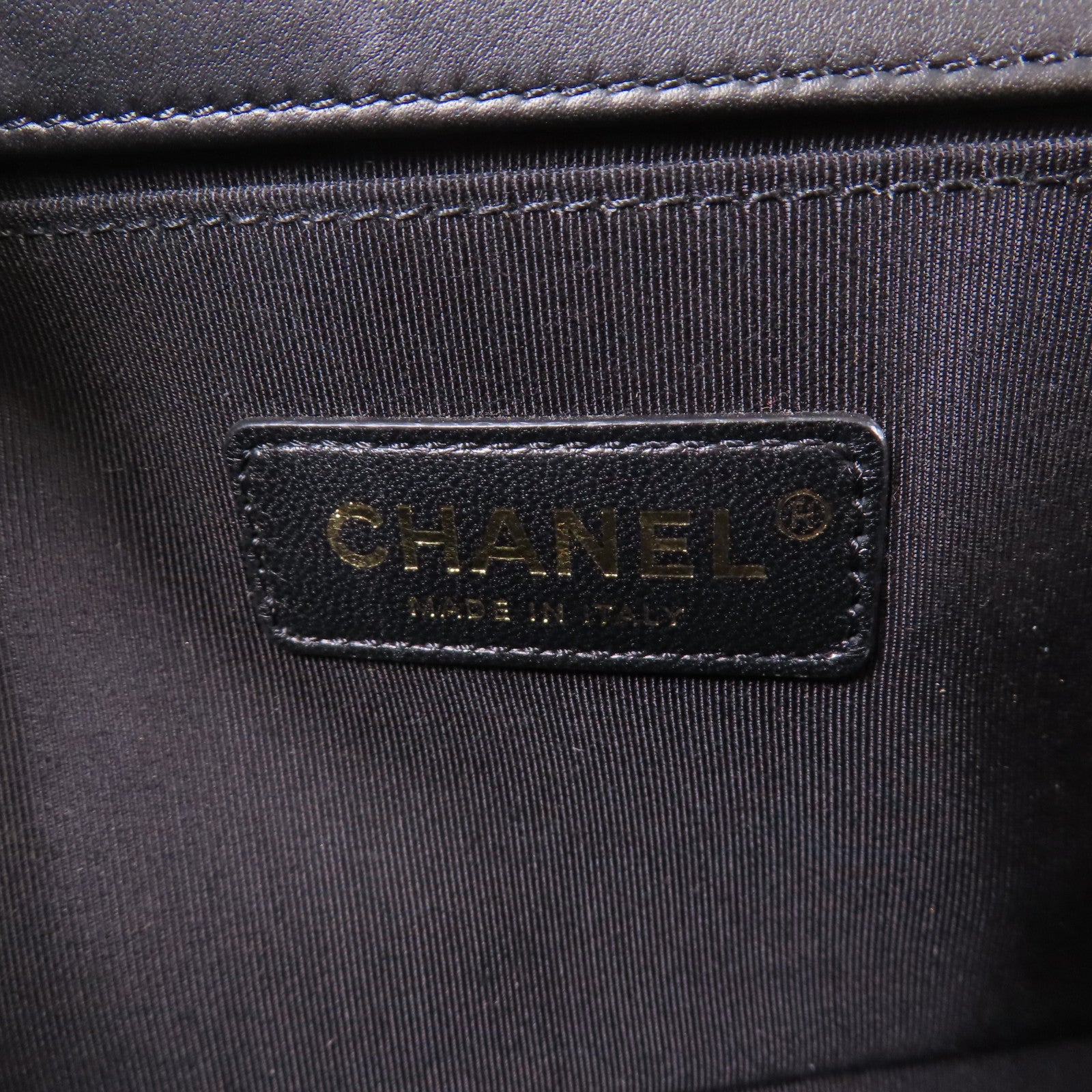 CHANEL CC GHW Boy 25 Chain Shoulder Bag Lambskin Leather Black