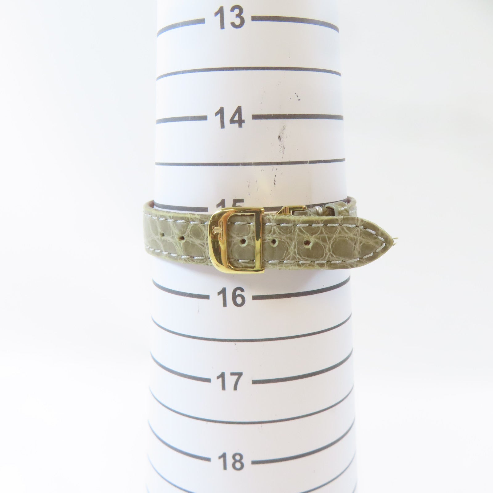JAEGER-LECOULTRE Reverso Duetto18K黃金/鱷魚皮革手錶自動機芯銀色#15.25cm