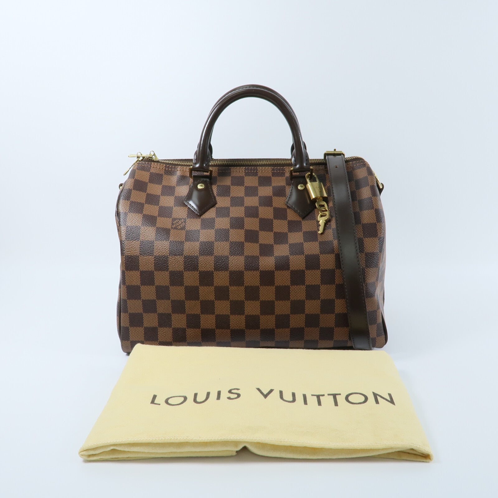 LOUIS VUITTON Damier Speedy Bandouliere 手挽肩背兩用袋