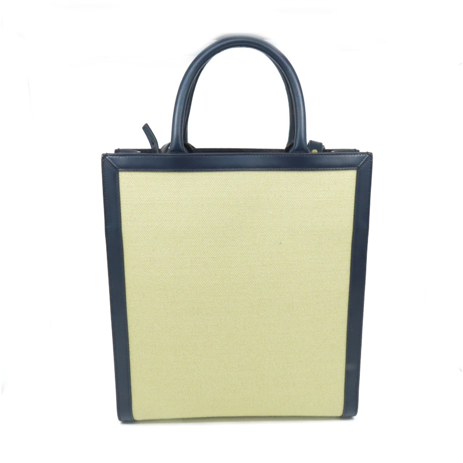 CELINE 【激減優惠】帆布/牛皮皮革Horizontal Cabas Tote 2Way Shoulder Bag手挽肩背兩用袋杏色/寶藍色