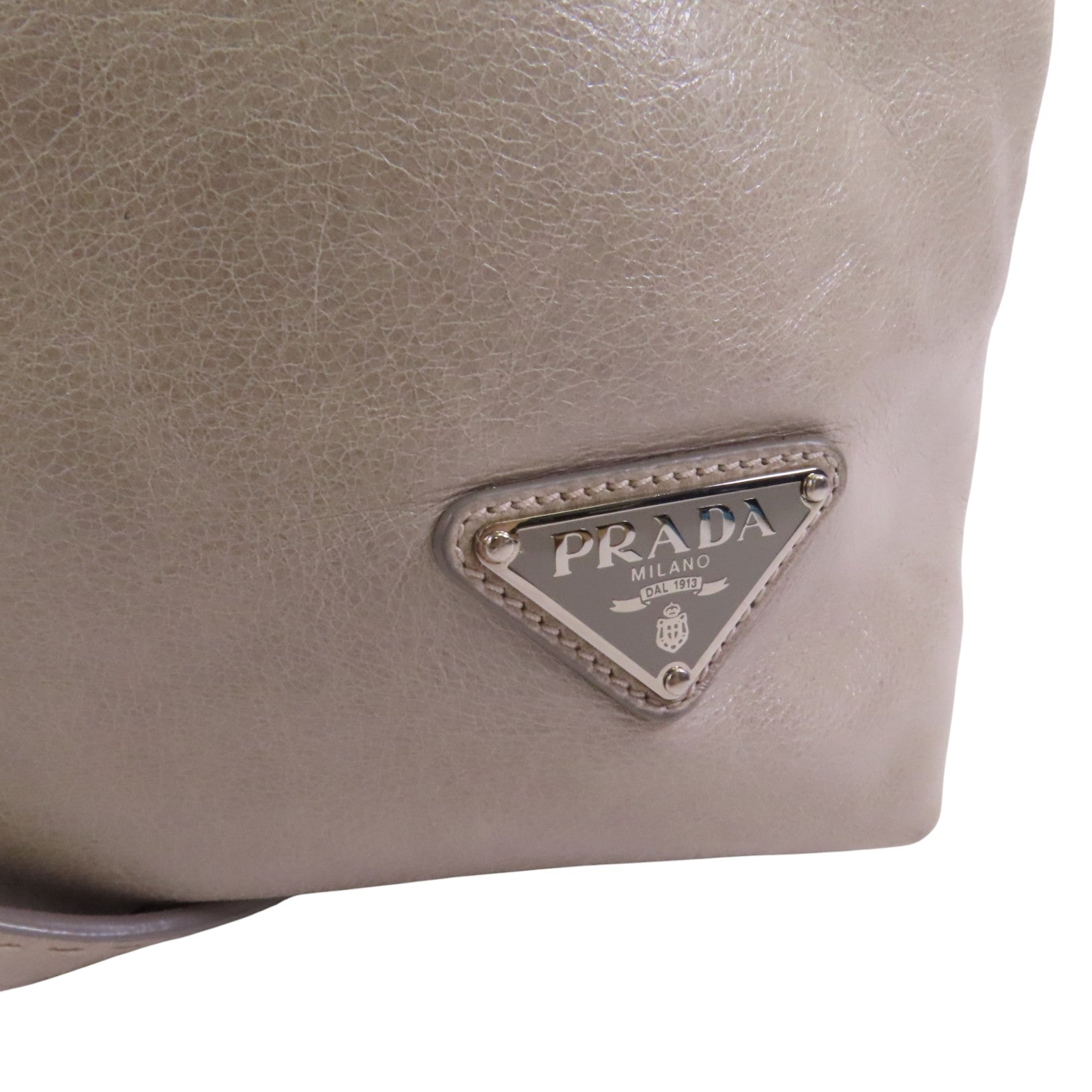 PRADA 牛皮皮革Tote Bag金扣手挽肩背兩用袋