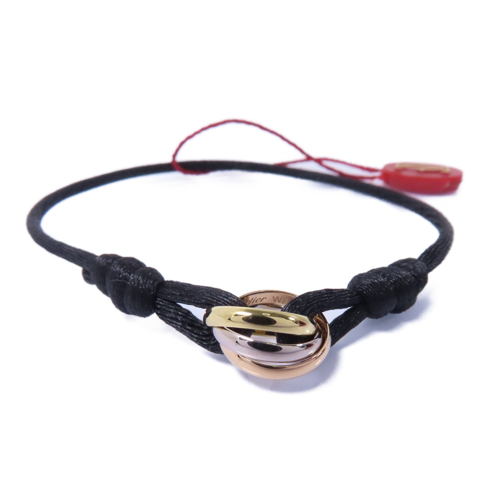 CARTIER 絲質/18K黄金/玫瑰金/白金Trinity Bracelet手鏈