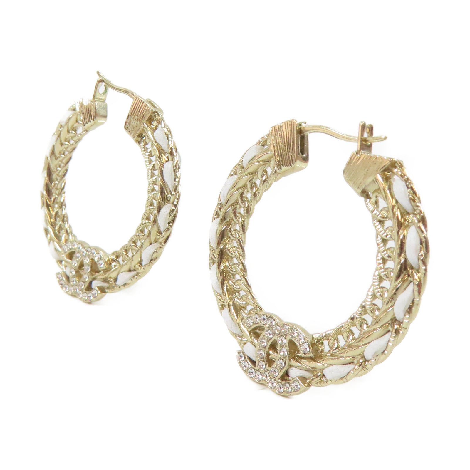CHANEL 金屬Earrings耳環金色/白色