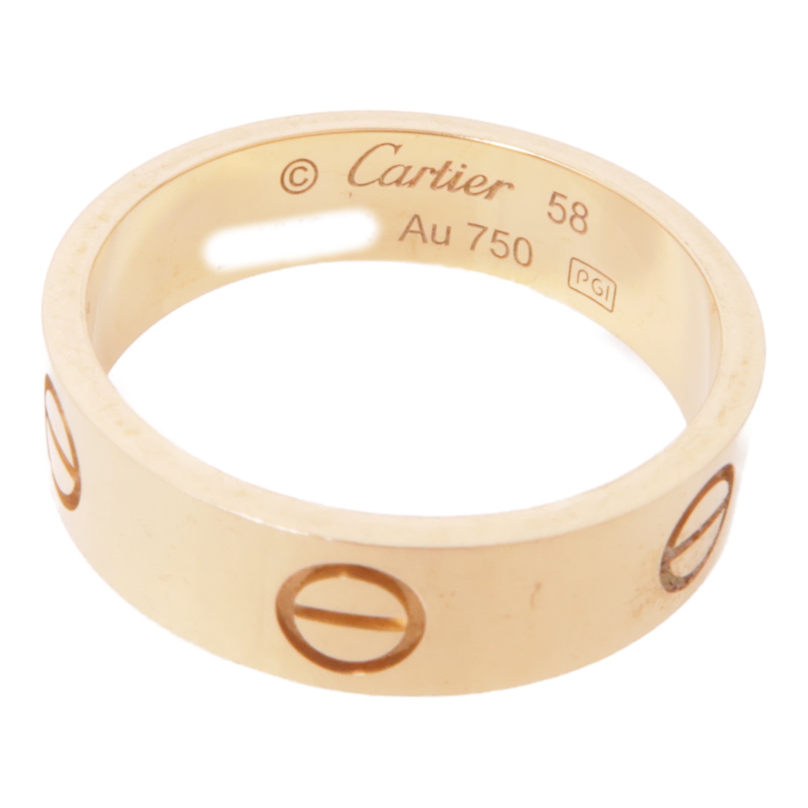 CARTIER 18K玫瑰金Love Ring戒指Cartier#58/US＃8.25