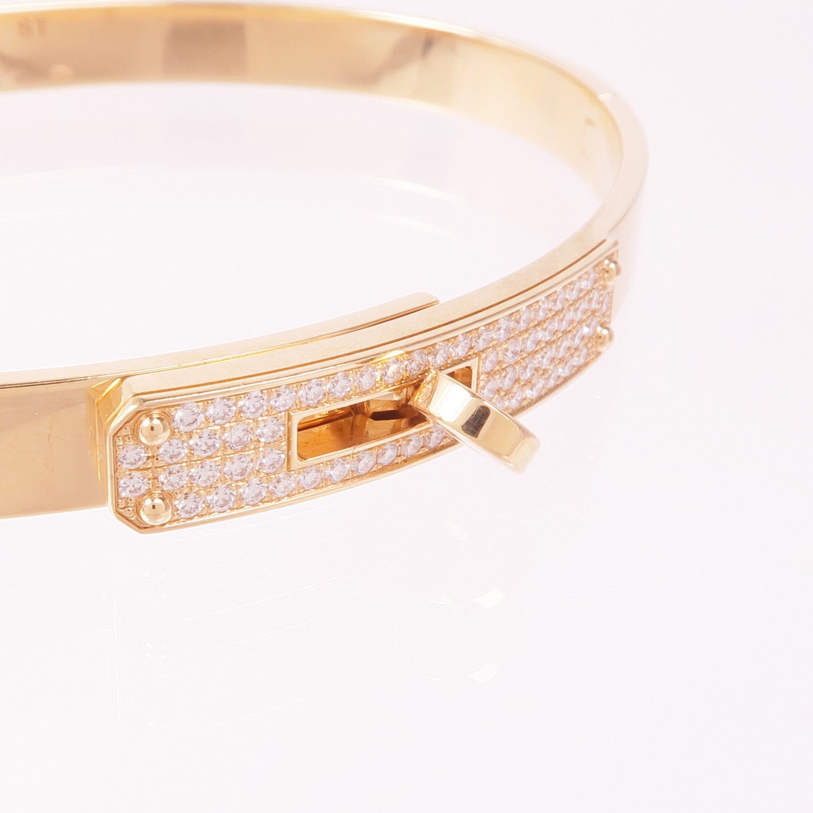 HERMES 18K玫瑰金Kelly Diamond Bracelet鑽石手鐲