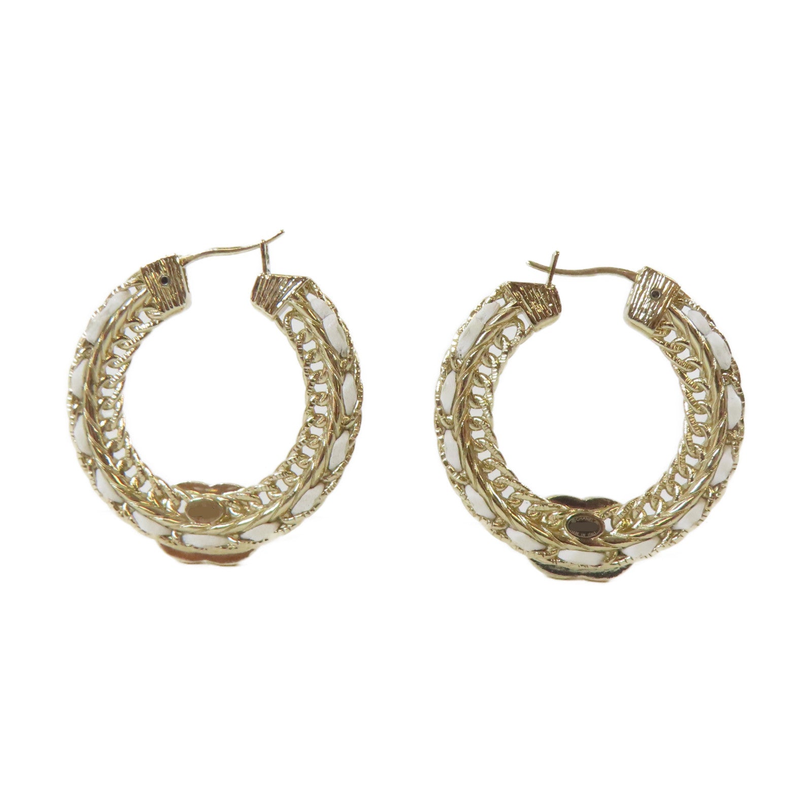 CHANEL 金屬Earrings耳環金色/白色