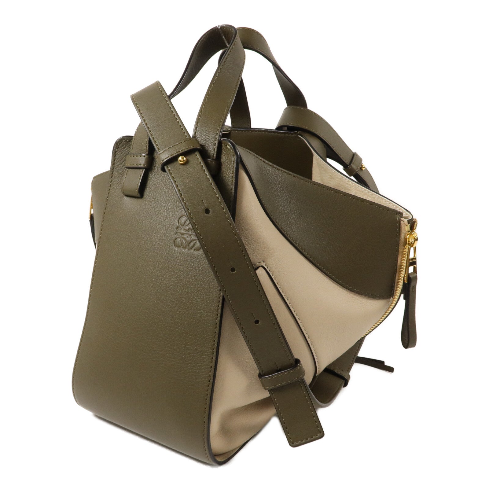 LOEWE 牛皮皮革Hammock Small手挽肩背兩用袋