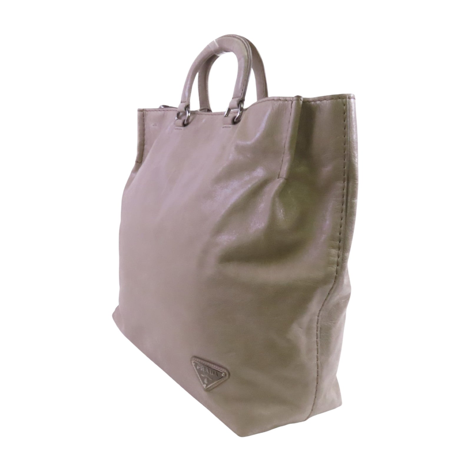 PRADA 牛皮皮革Tote Bag金扣手挽肩背兩用袋