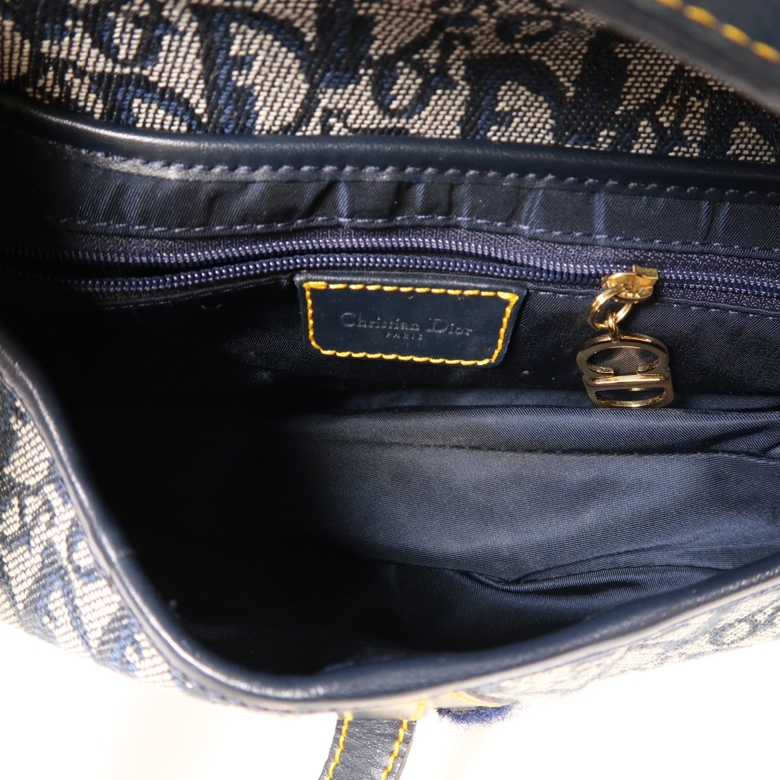 Dior 帆布Vintage Saddle金扣肩背袋