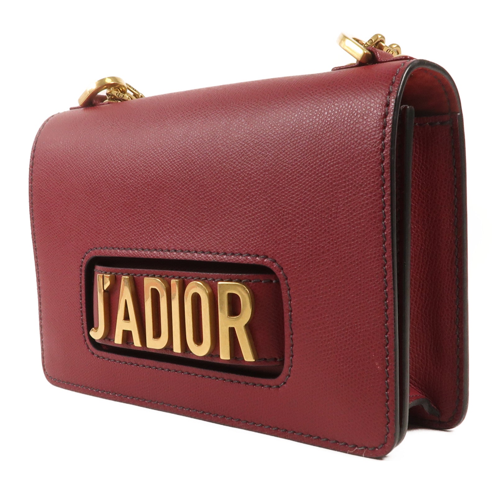 Dior 牛皮皮革J'aDior金扣鏈帶肩背袋