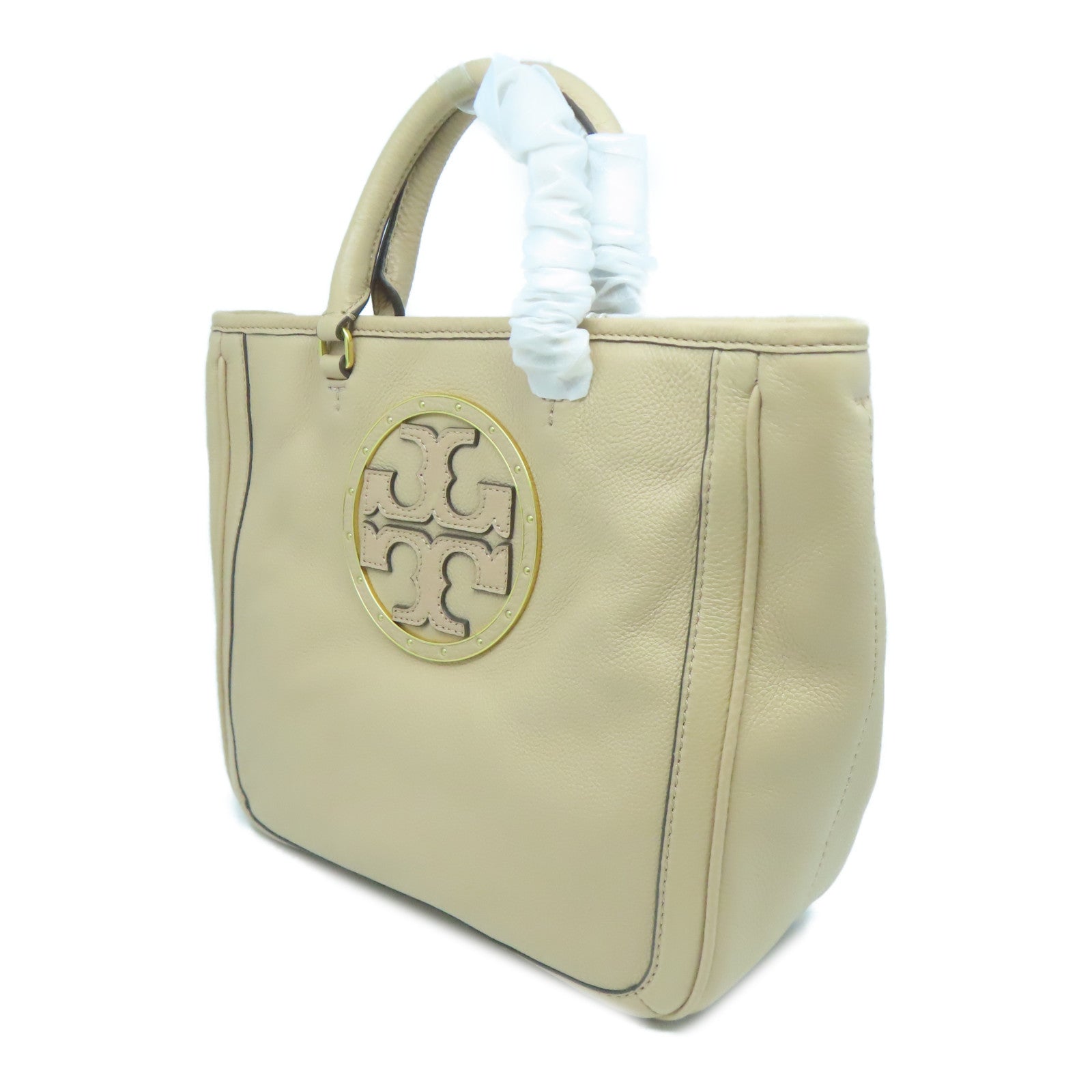 Tory Burch 【激減優惠】牛皮皮革2 Way Shoulder Bag金扣手挽肩背兩用袋米色