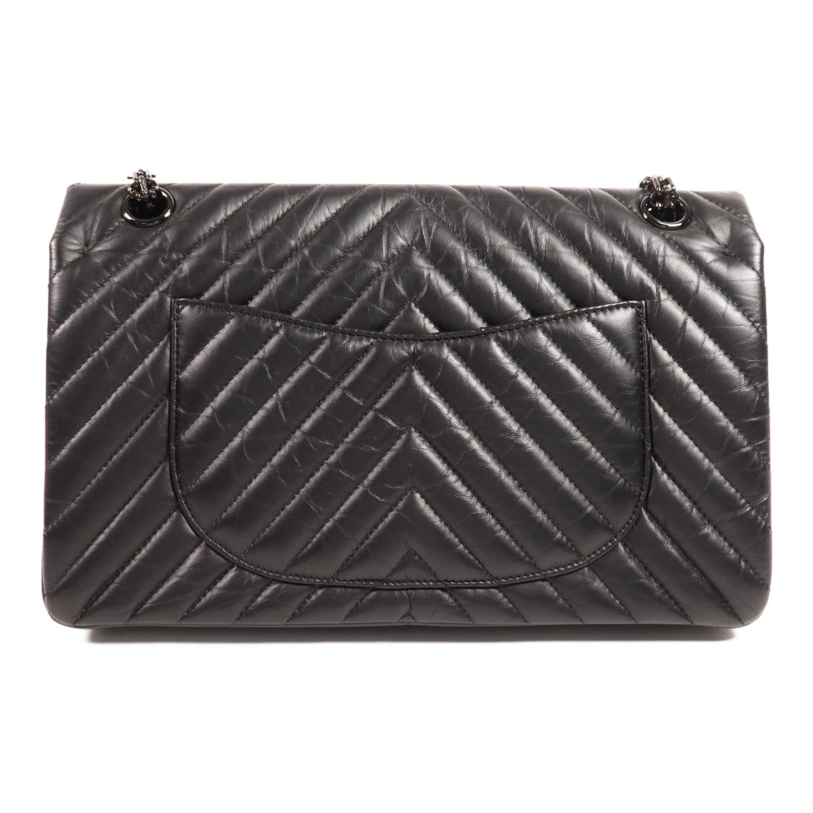 CHANEL 牛皮皮革Mini 2.55 So Black鏈帶肩背袋