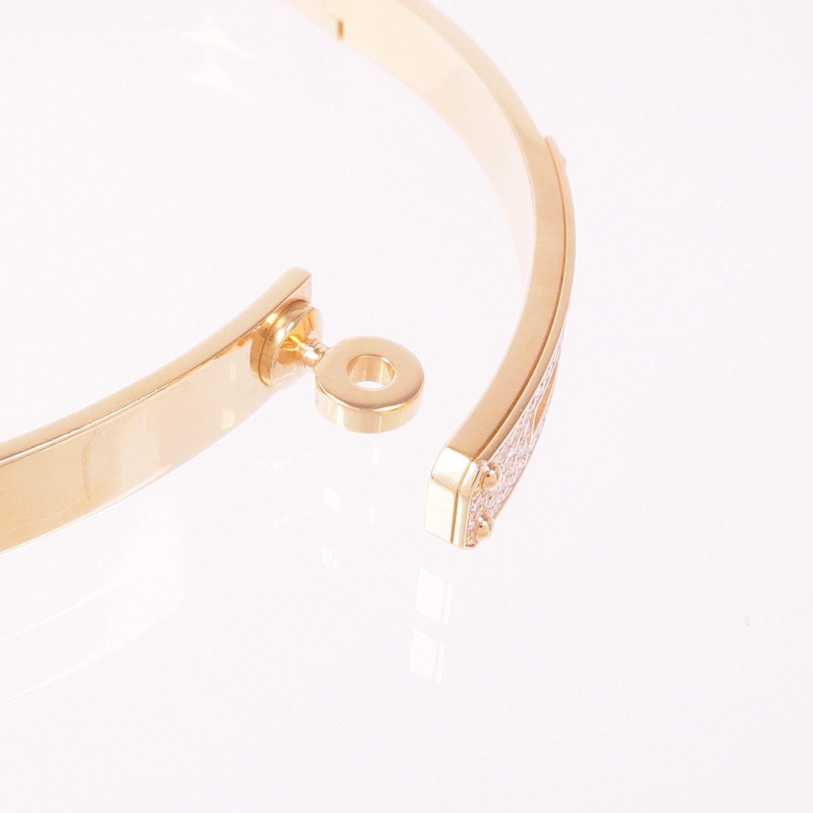 HERMES 18K玫瑰金Kelly Diamond Bracelet鑽石手鐲
