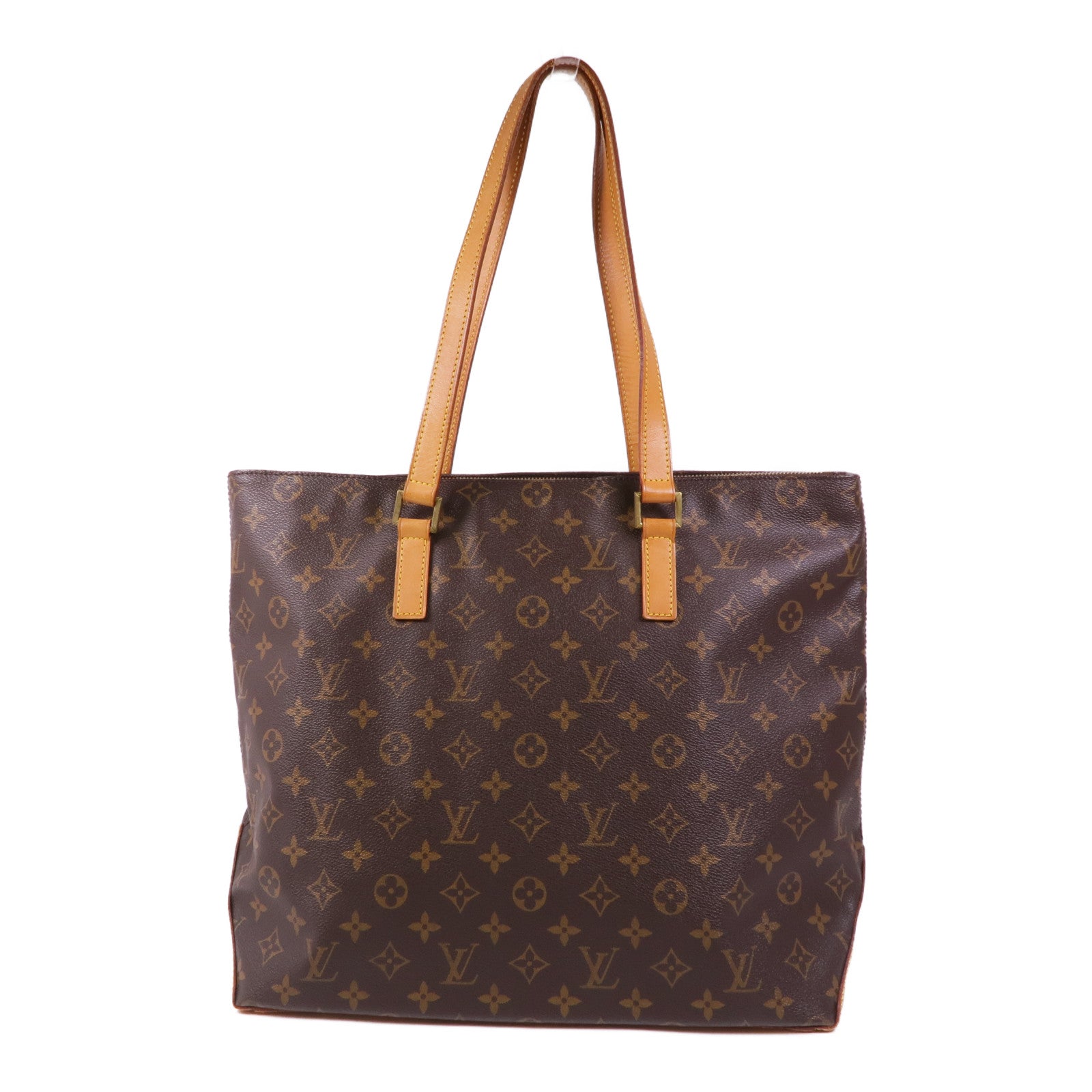 LOUIS VUITTON Monogram Cabas Mezzo金扣肩背袋/手挽袋棕色