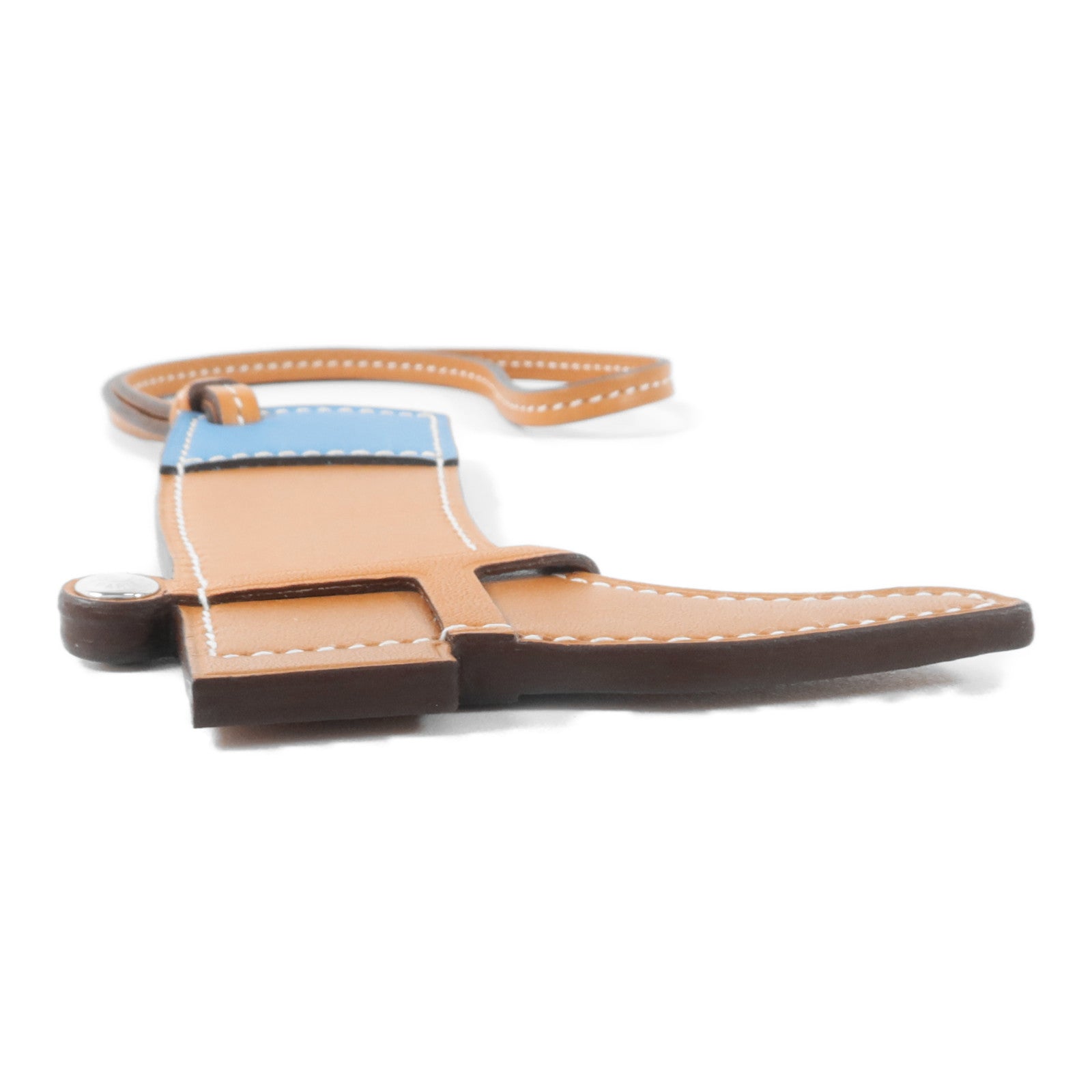 HERMES Swift皮革Paddock Boot Charm掛飾Gold/Bleu Frida
