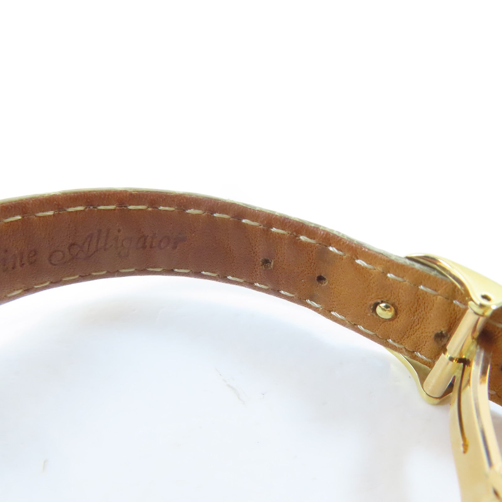 JAEGER-LECOULTRE Reverso Duetto18K黃金/鱷魚皮革手錶自動機芯銀色#15.25cm