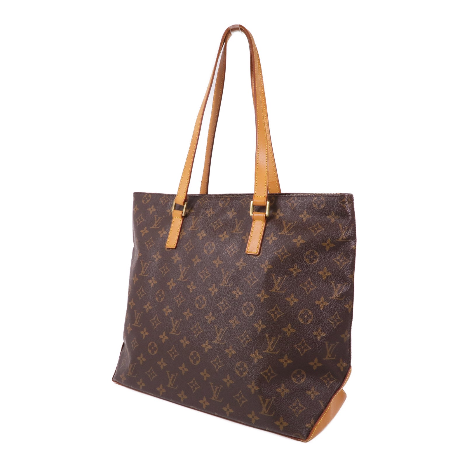 LOUIS VUITTON Monogram Cabas Mezzo金扣肩背袋/手挽袋棕色