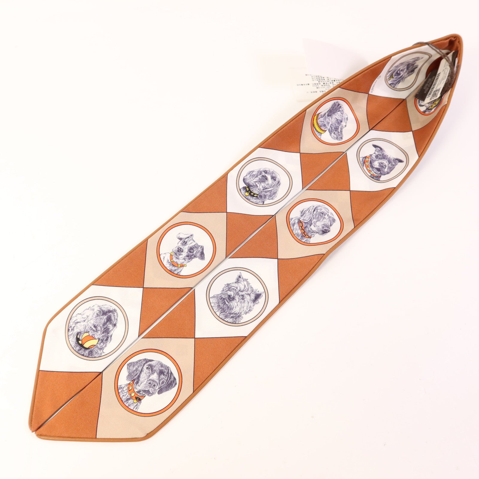 HERMES 絲質/皮革Twilly絲巾