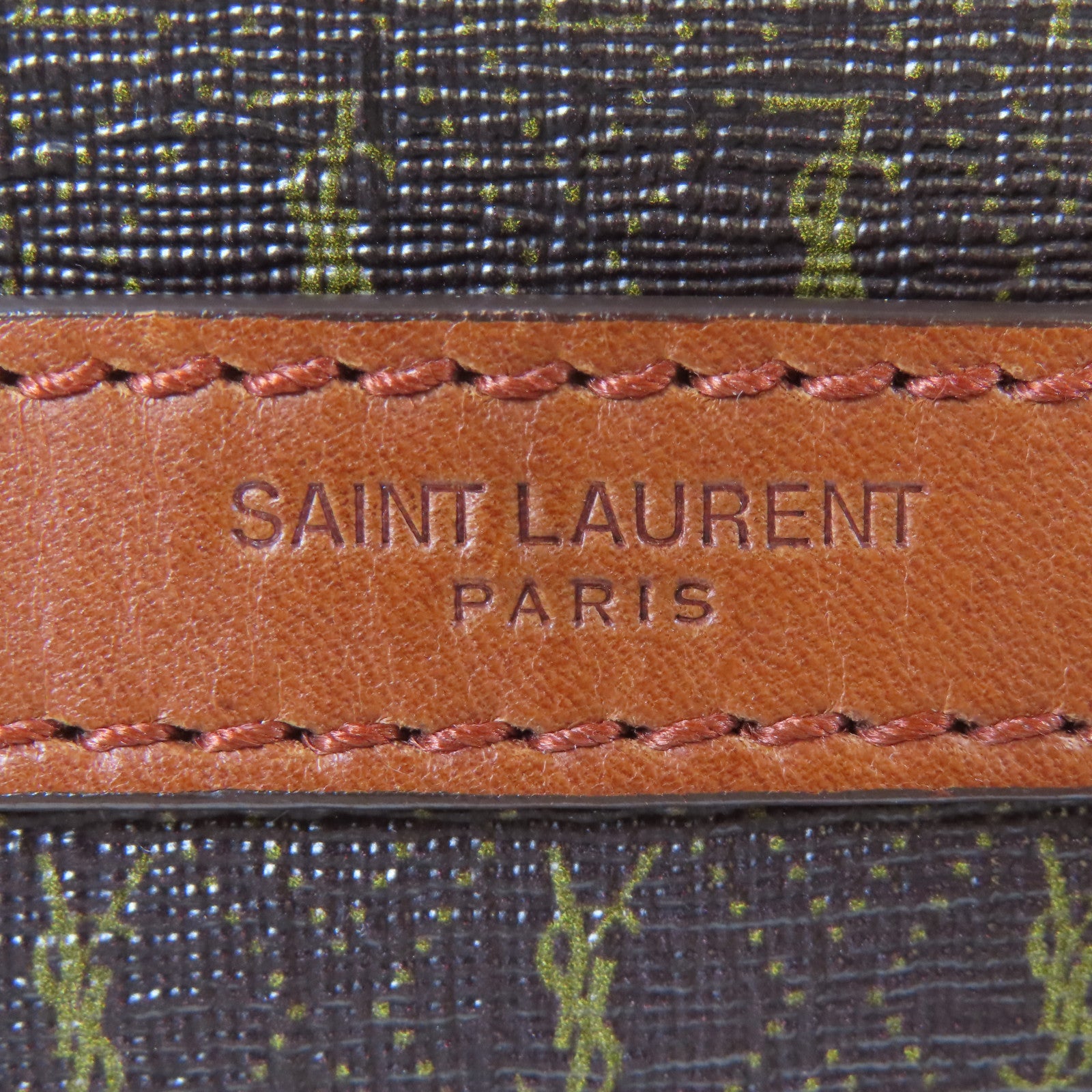 SAINT LAURENT 塗層帆布Camera Bag金扣肩背袋啡色