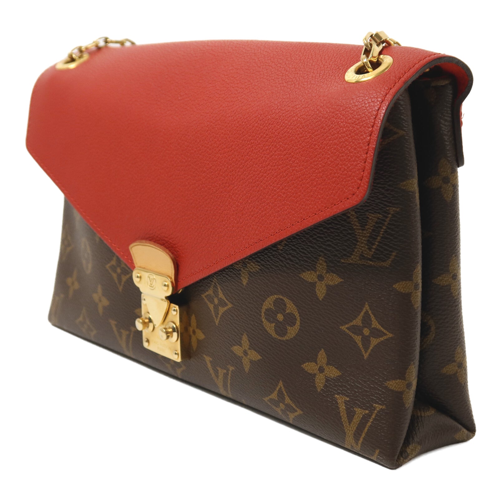 LOUIS VUITTON Monogram Pallas Chain Bag金扣鏈帶肩背袋