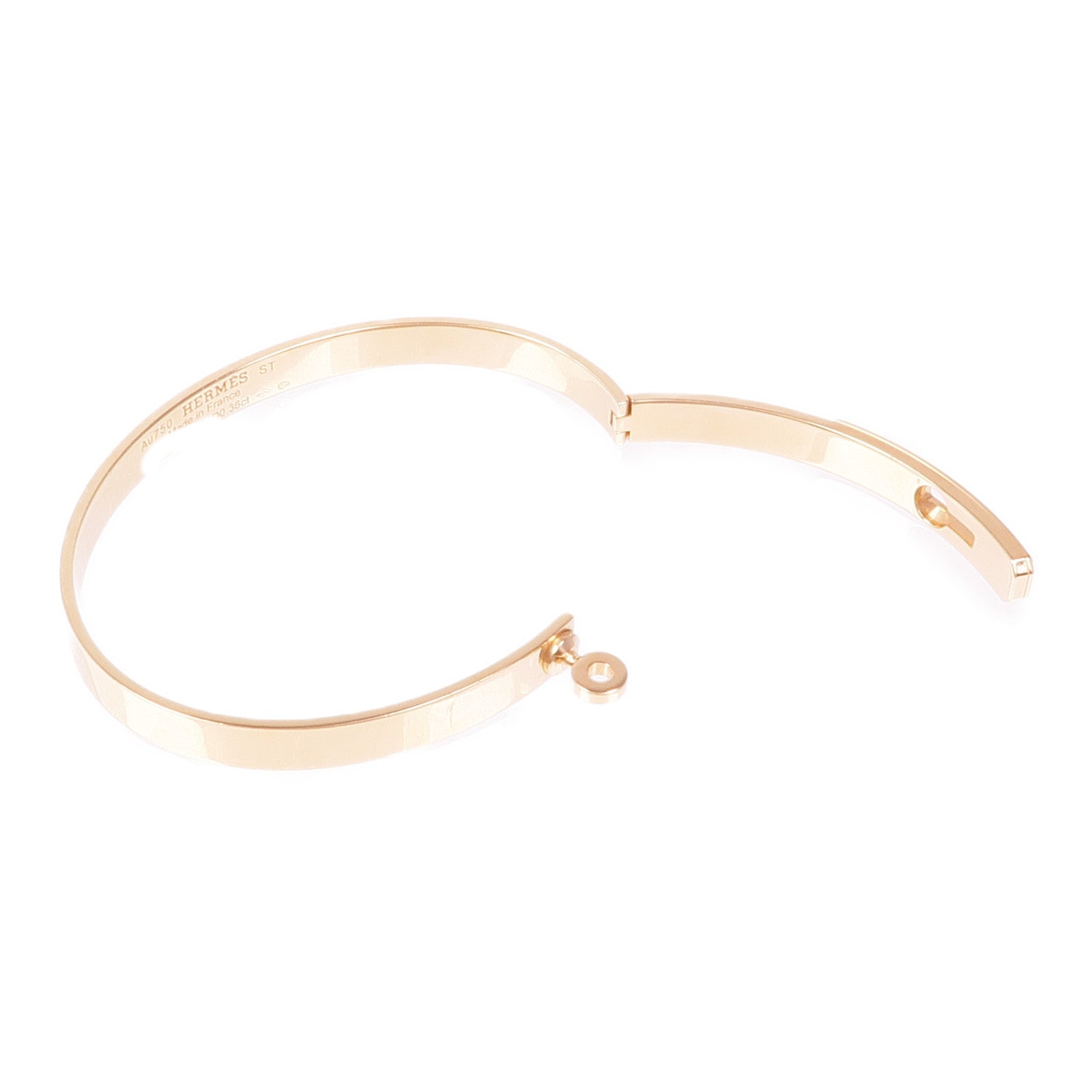 HERMES 18K玫瑰金Kelly Diamond Bracelet鑽石手鐲