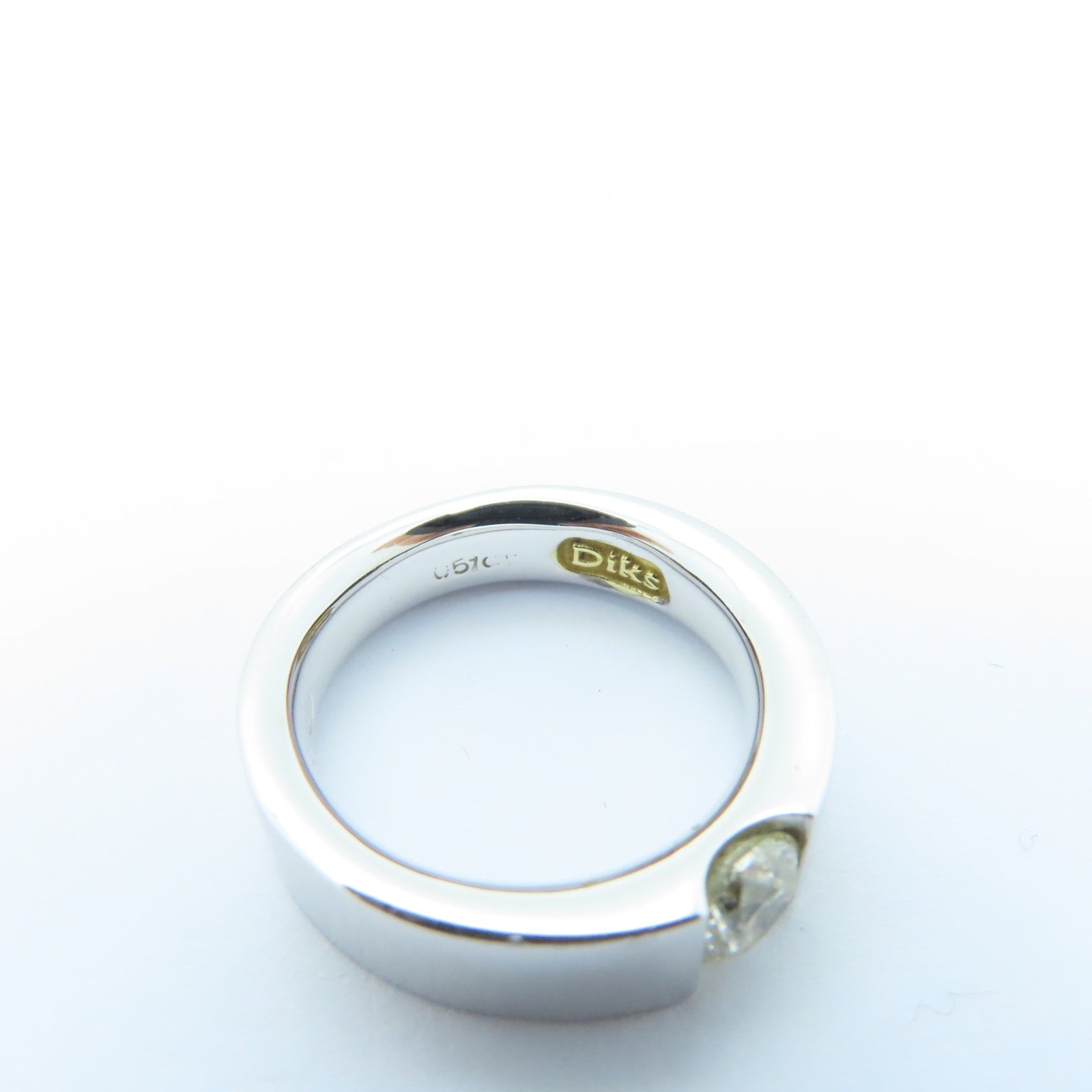 JEWELRY 18K White Gold Diamond Ring 0.51ct Diamond Ring US#5