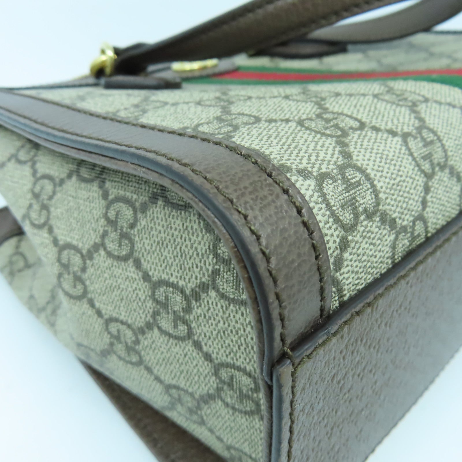 GUCCI 塗層帆布Ophidia Small Tote金扣手挽肩背兩用袋啡色