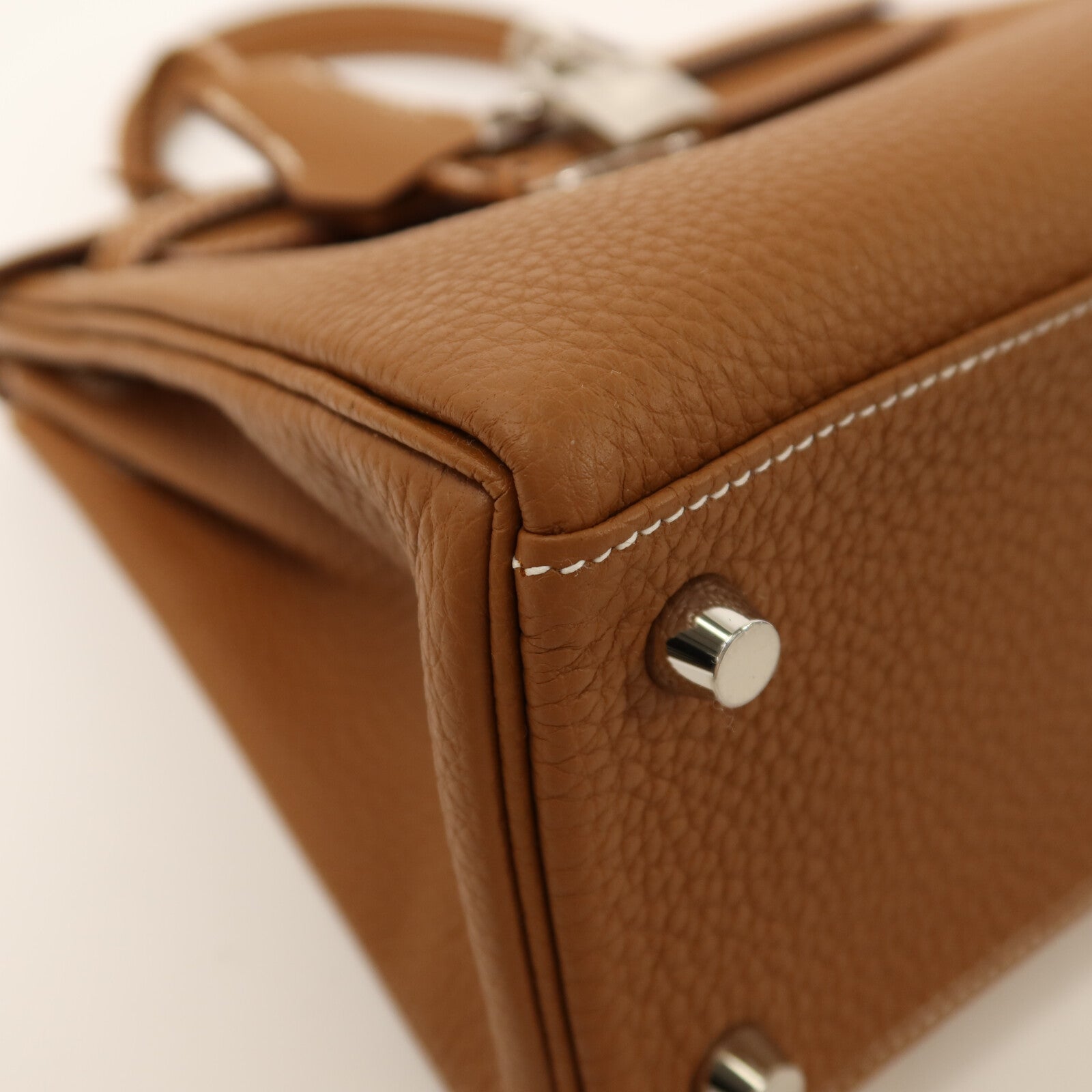 HERMES Togo皮革Kelly 25銀扣手挽肩背兩用袋Gold
