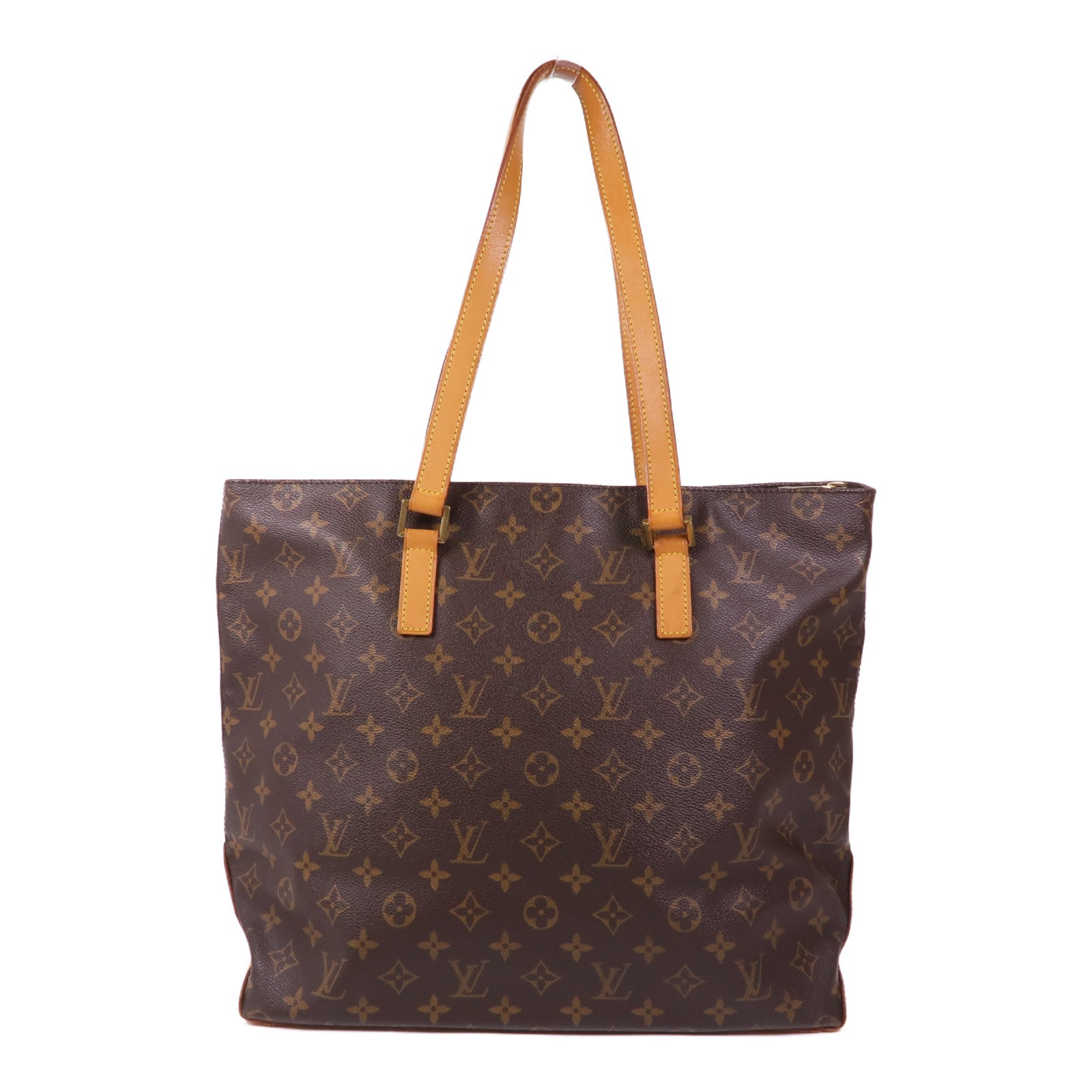 LOUIS VUITTON Monogram Cabas Mezzo金扣肩背袋/手挽袋棕色