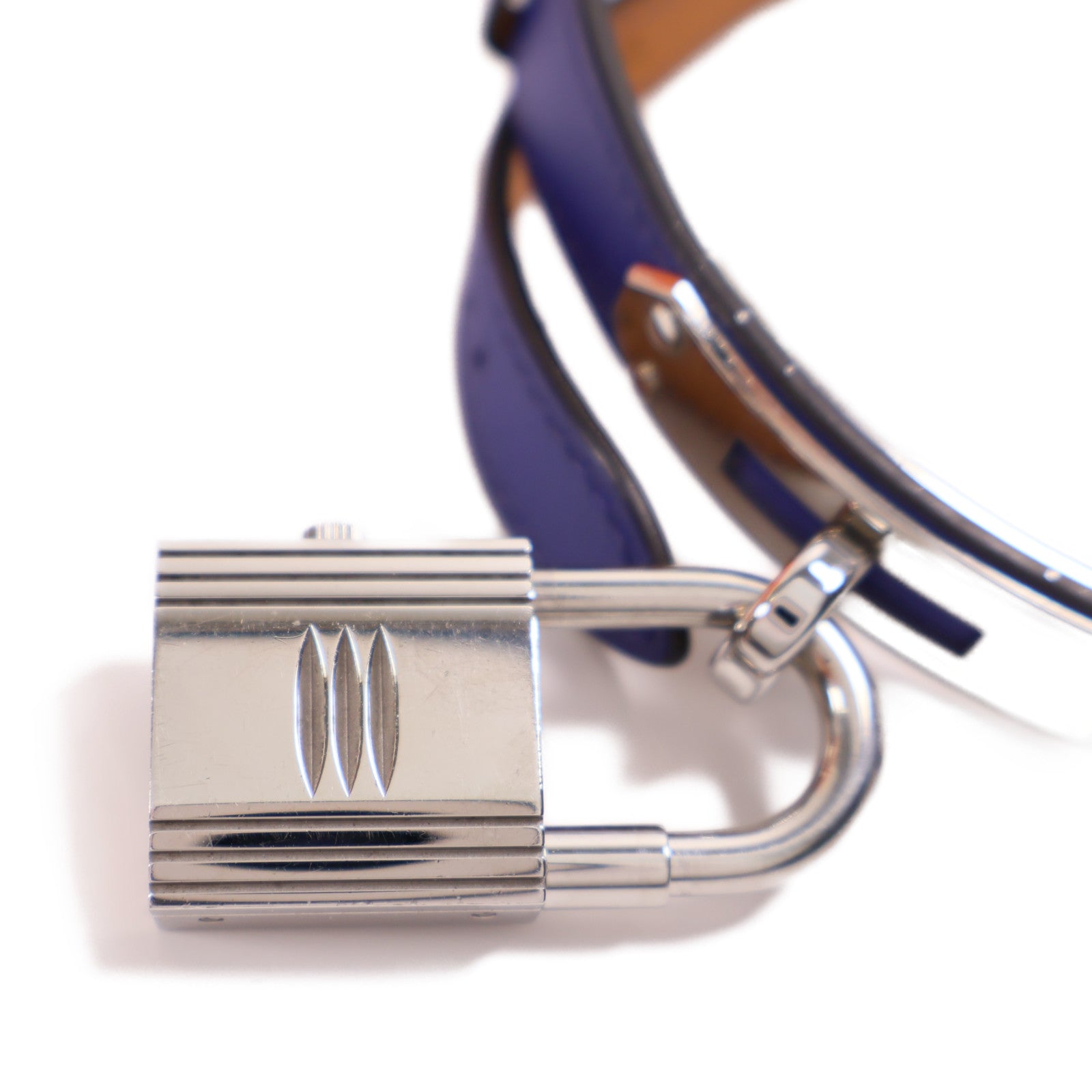 HERMES Double Kelly Quartz Watch KE1.210 Stainless Steel/Leather Bleu Electrique