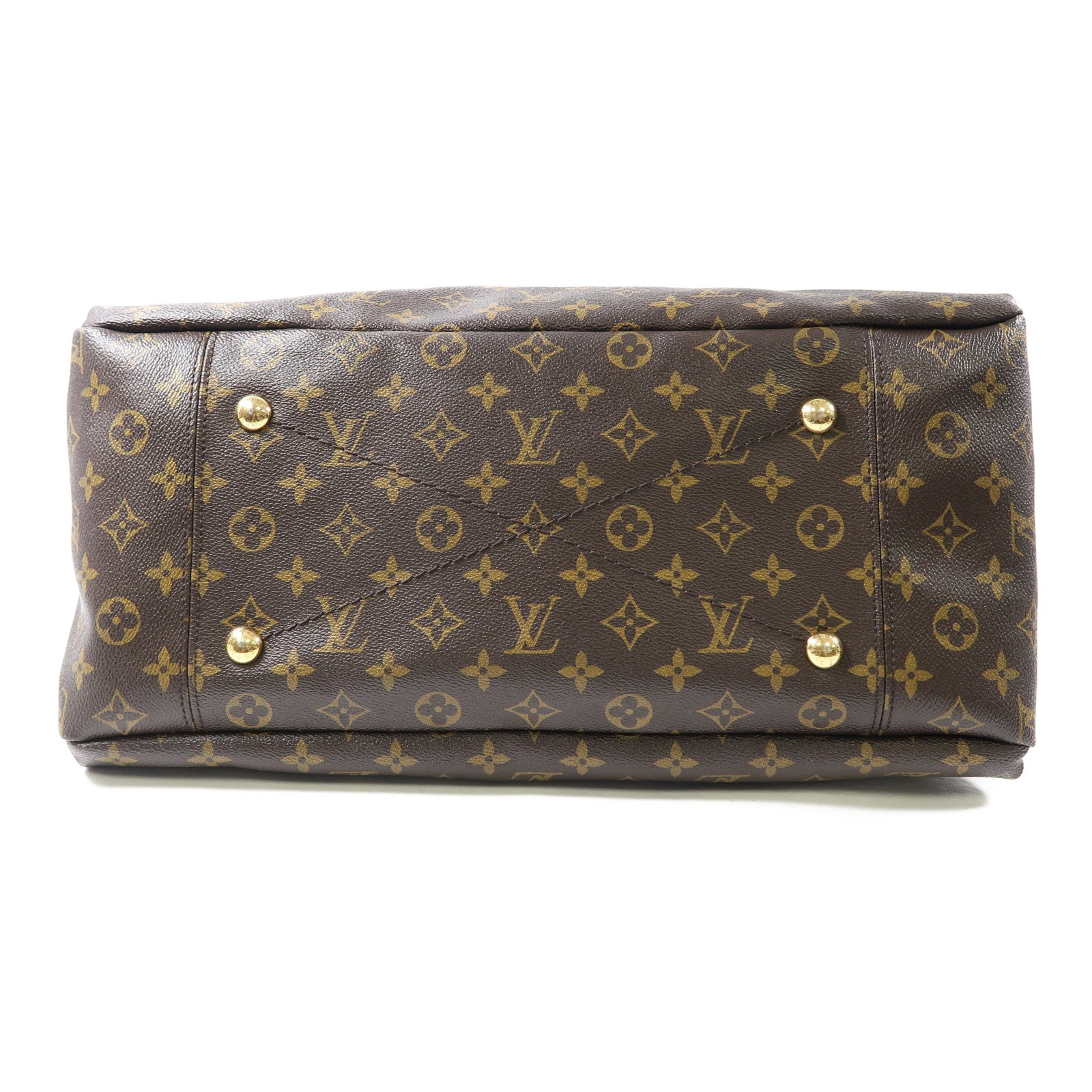 LOUIS VUITTON Monogram Artsy MM金扣手挽袋啡色