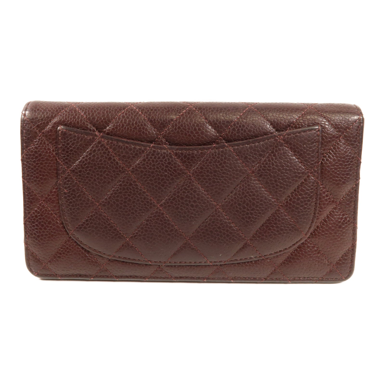 CHANEL 牛皮皮革Flap Wallet金扣長錢包