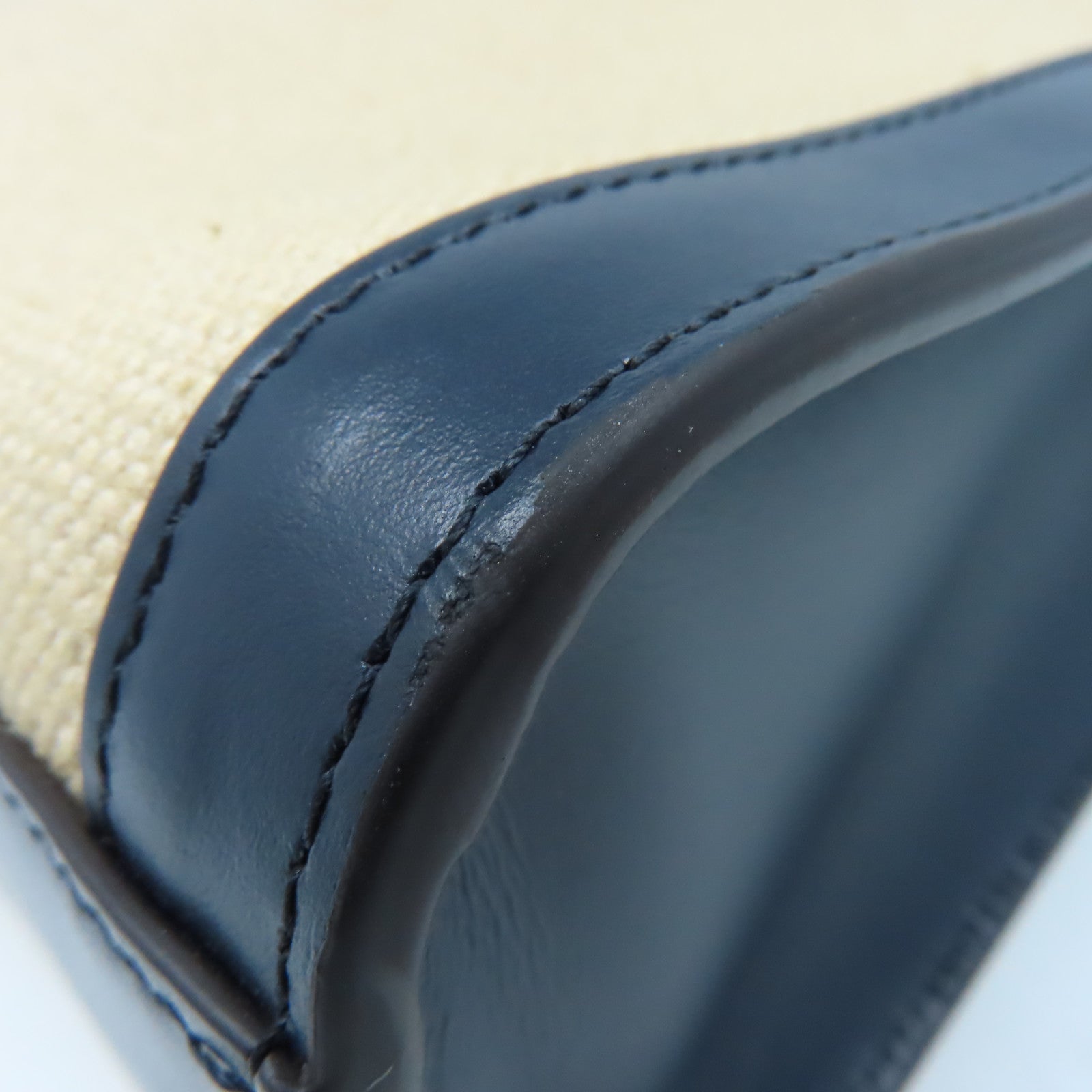 CELINE 【激減優惠】帆布/牛皮皮革Horizontal Cabas Tote 2Way Shoulder Bag手挽肩背兩用袋杏色/寶藍色