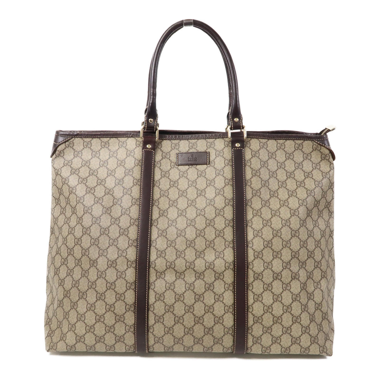 GUCCI 【清倉大減價】塗層帆布Tote Bag金扣手挽袋米色