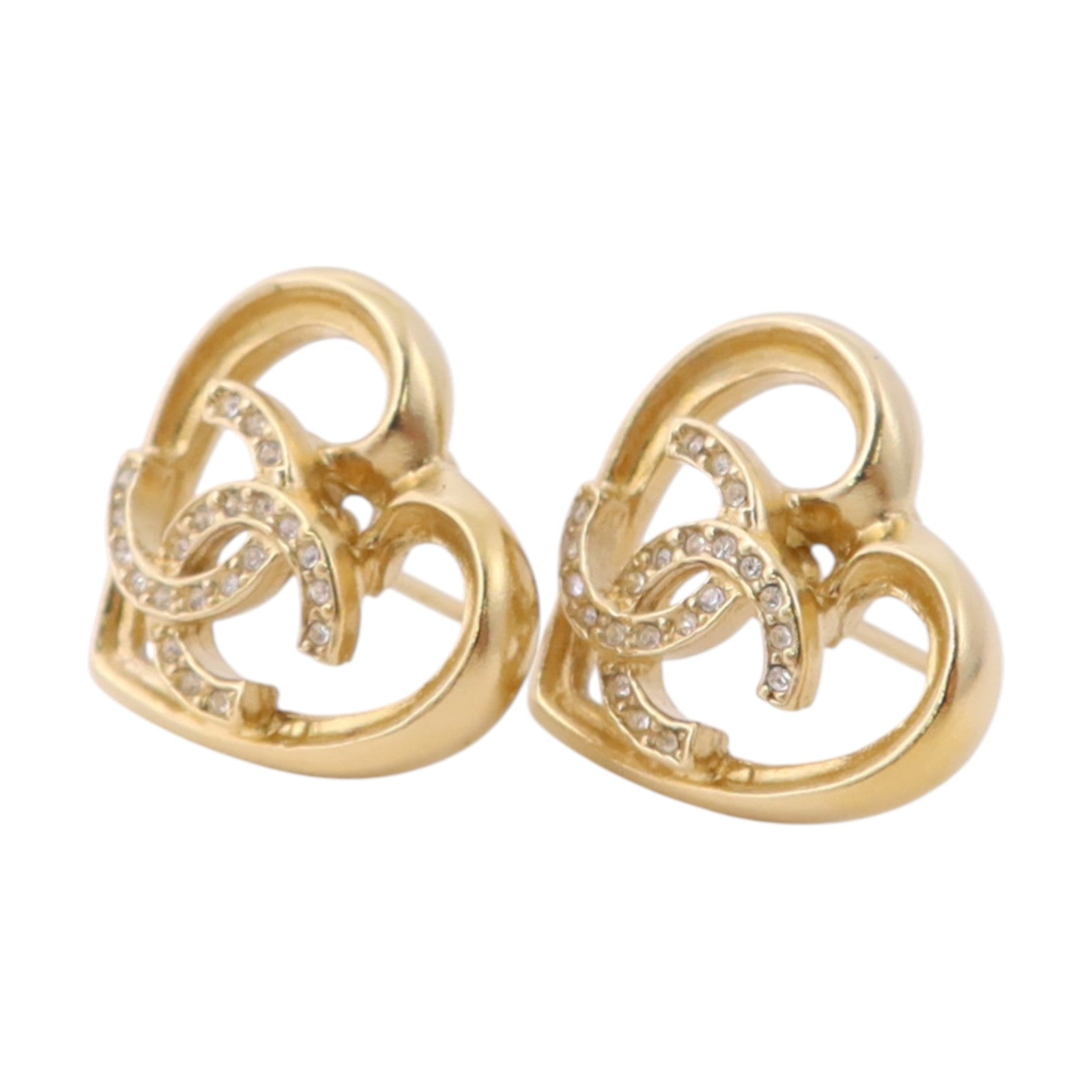 CHANEL 金屬/水鑽Earrings金扣耳環