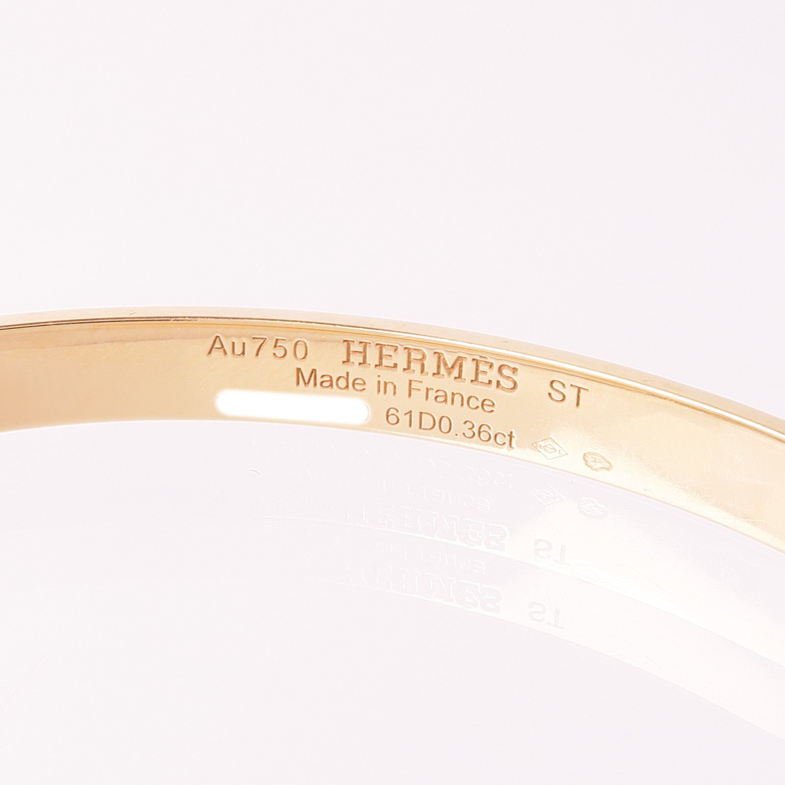 HERMES 18K玫瑰金Kelly Diamond Bracelet鑽石手鐲