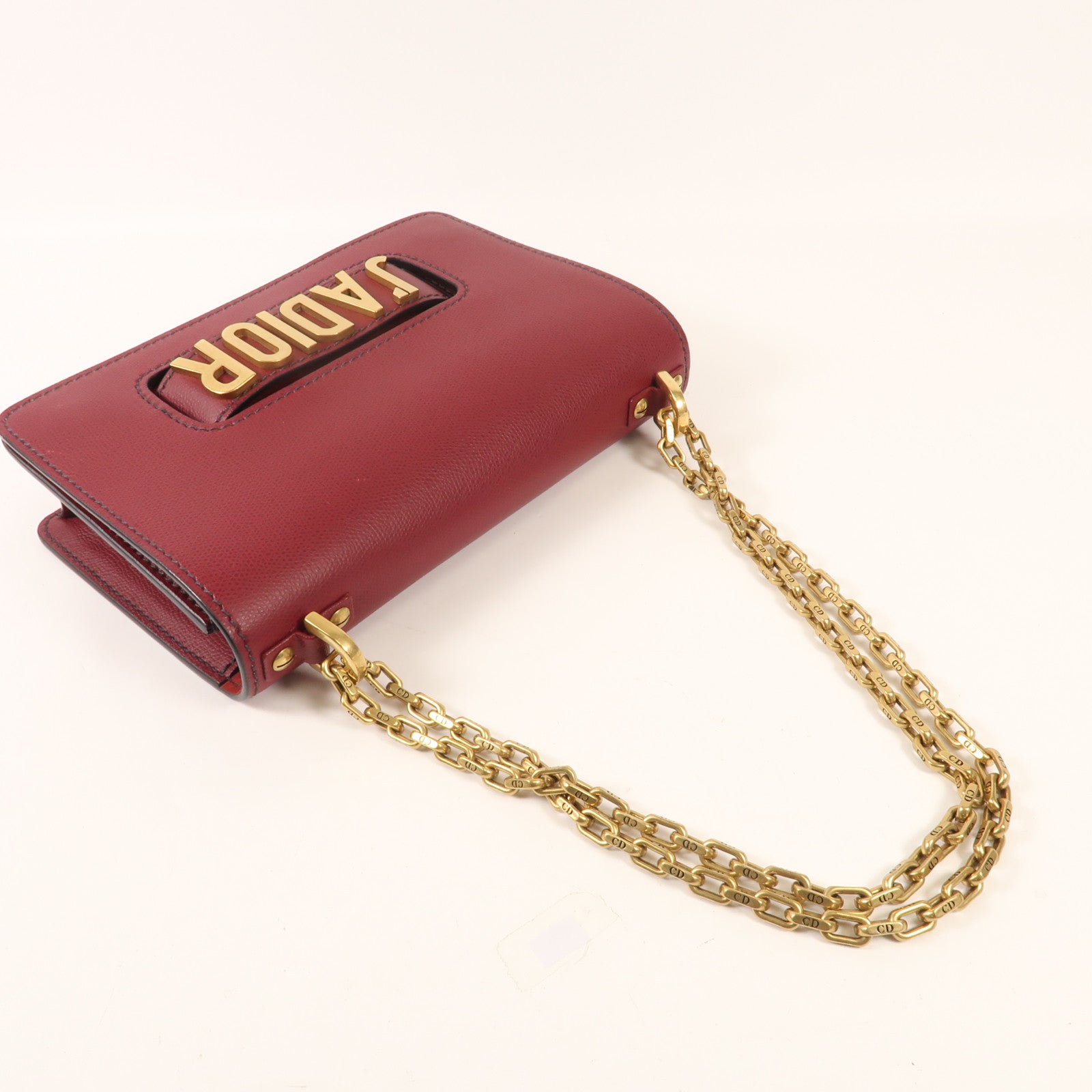 Dior 牛皮皮革J'aDior金扣鏈帶肩背袋