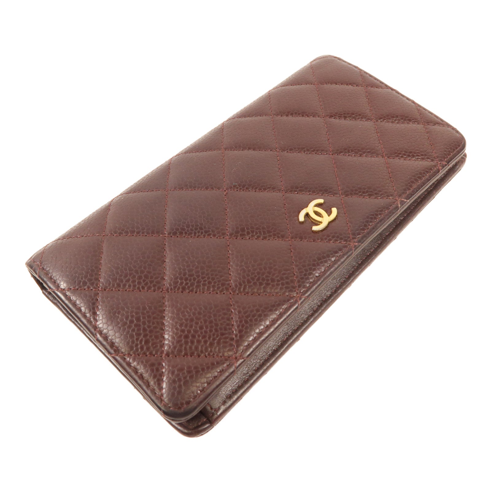 CHANEL 牛皮皮革Flap Wallet金扣長錢包