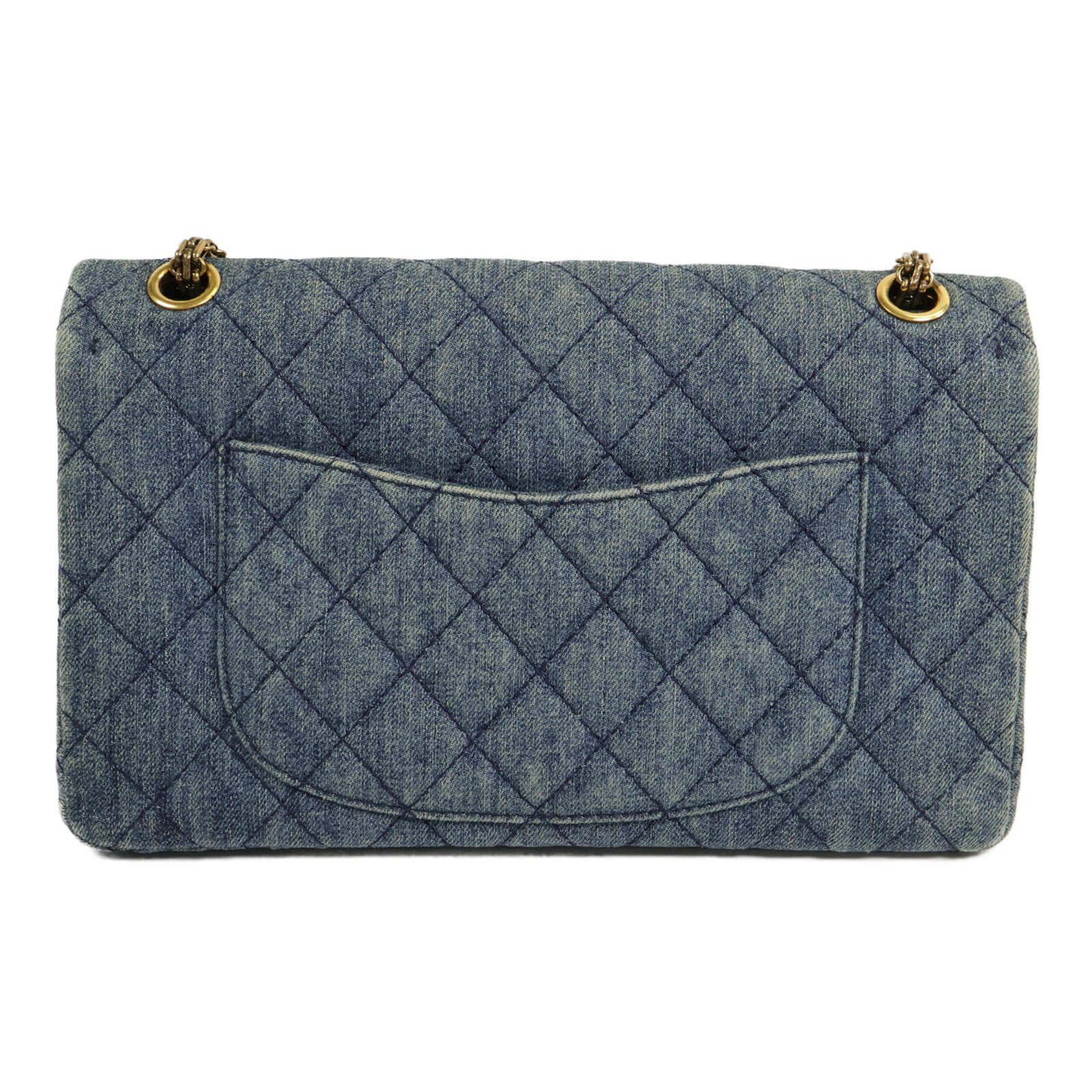 CHANEL 牛仔布2.55鏈帶肩背袋
